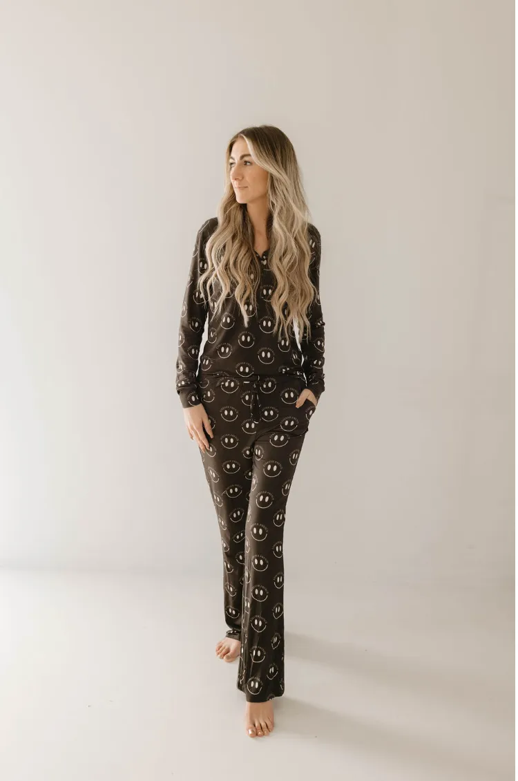 Charcoal & White FF Smile | Women's Bamboo Pajamas