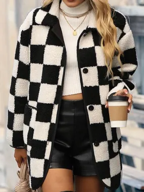 Checkered Sherpa Coat