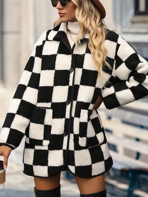 Checkered Sherpa Coat