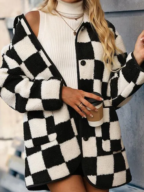 Checkered Sherpa Coat