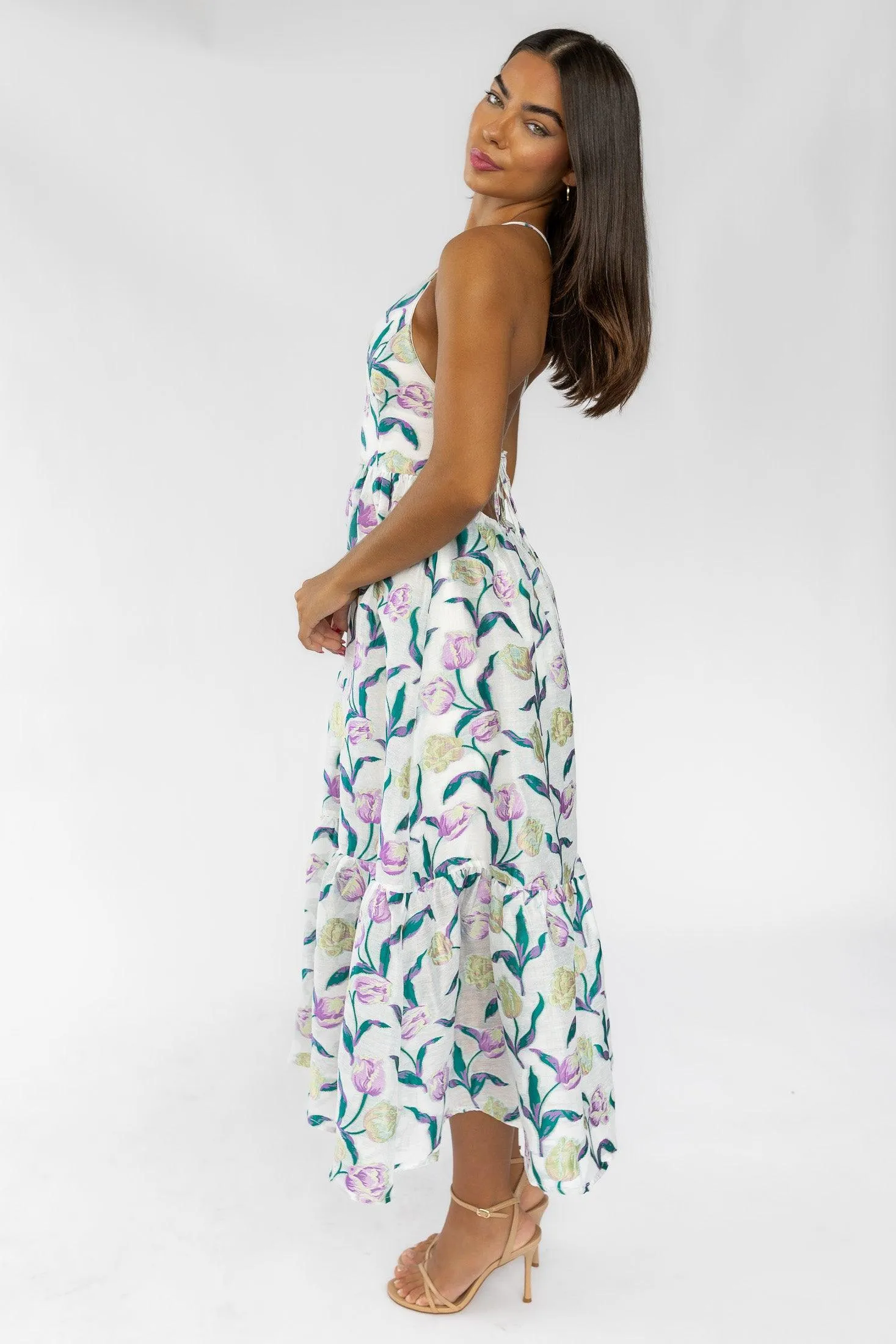 Claremont Floral Jacquard Midi Dress - Final Sale