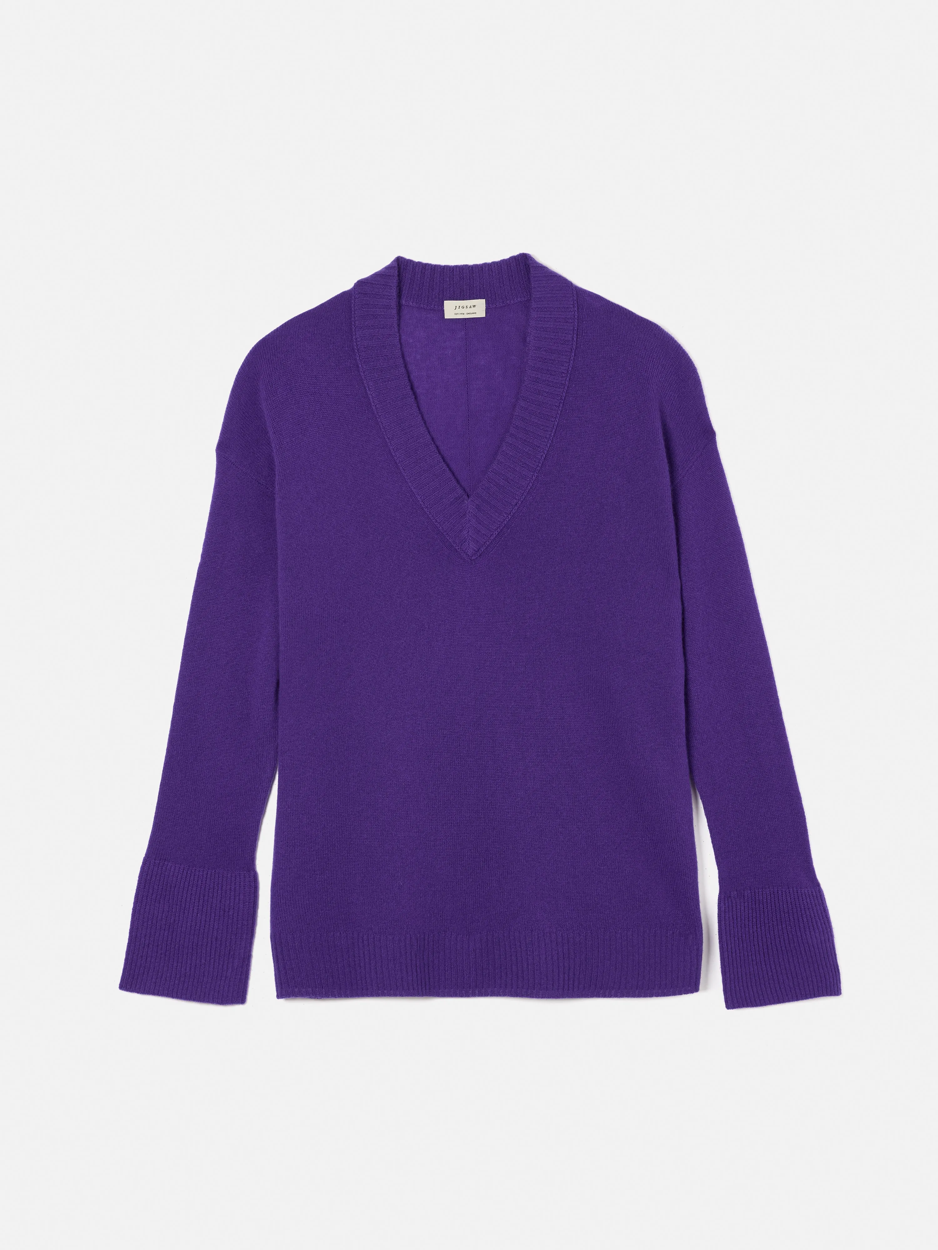 Cloud Cashmere V Neck Jumper | Purple