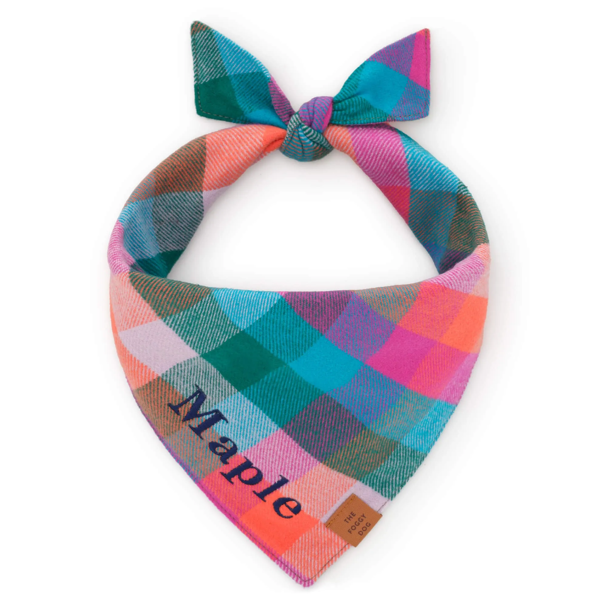 Color Pop Plaid Flannel Dog Bandana