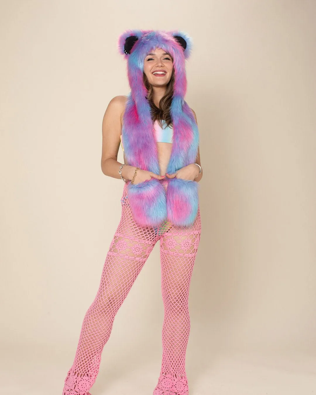 Cotton Candy Bear Collector Edition Faux Fur Hood | Women's