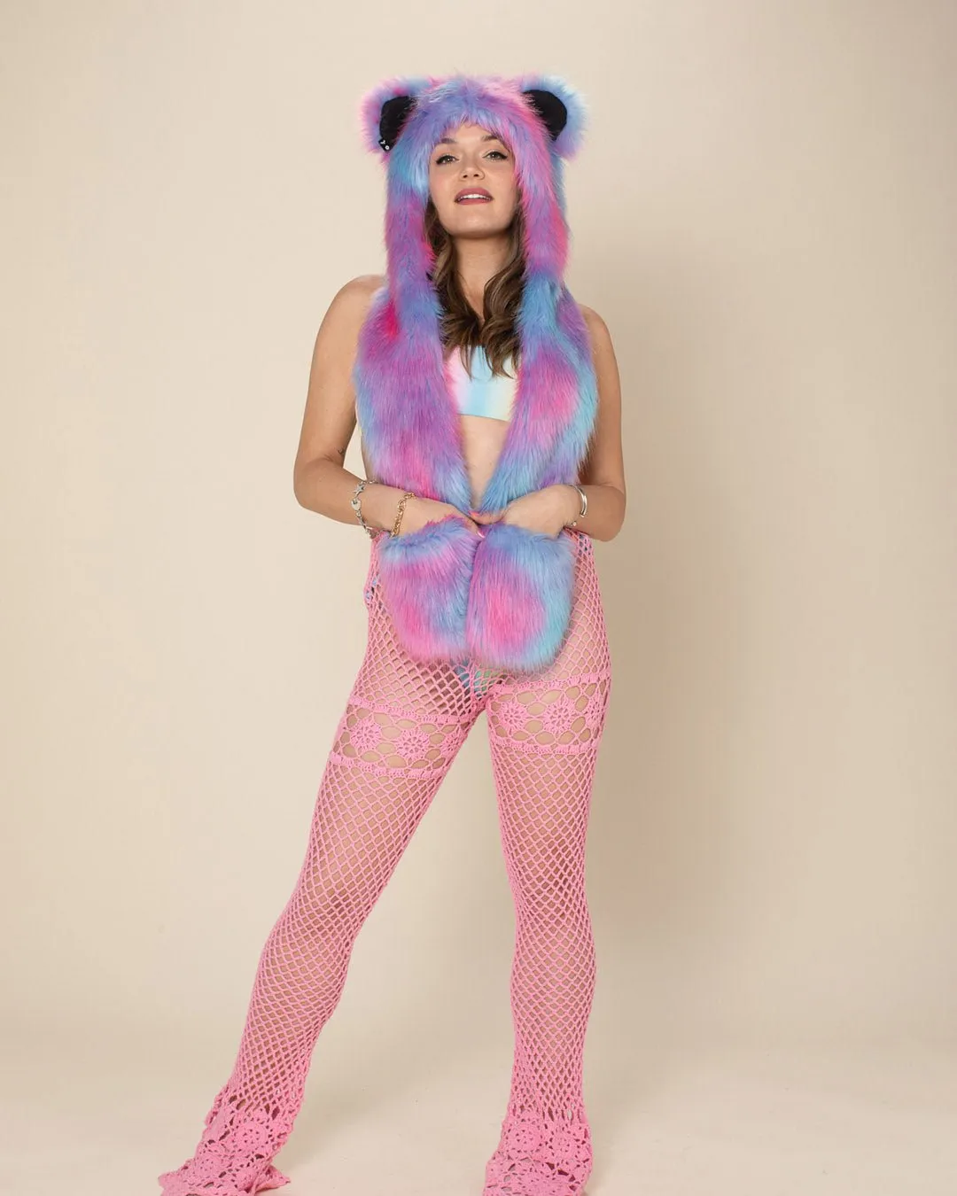 Cotton Candy Bear Collector Edition Faux Fur Hood | Women's