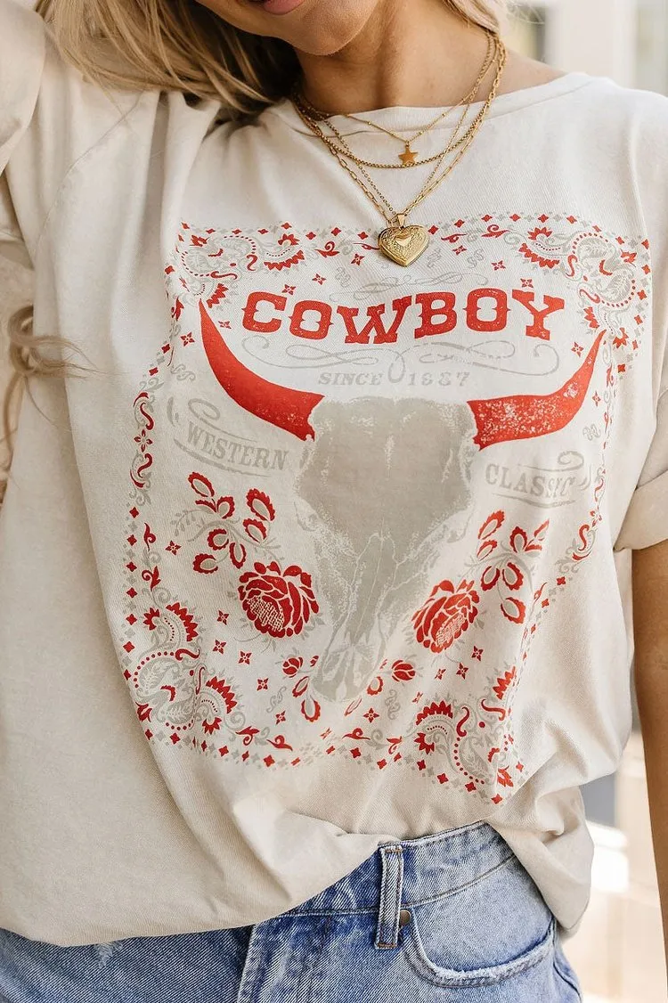 Cow Skull Graphic Tee