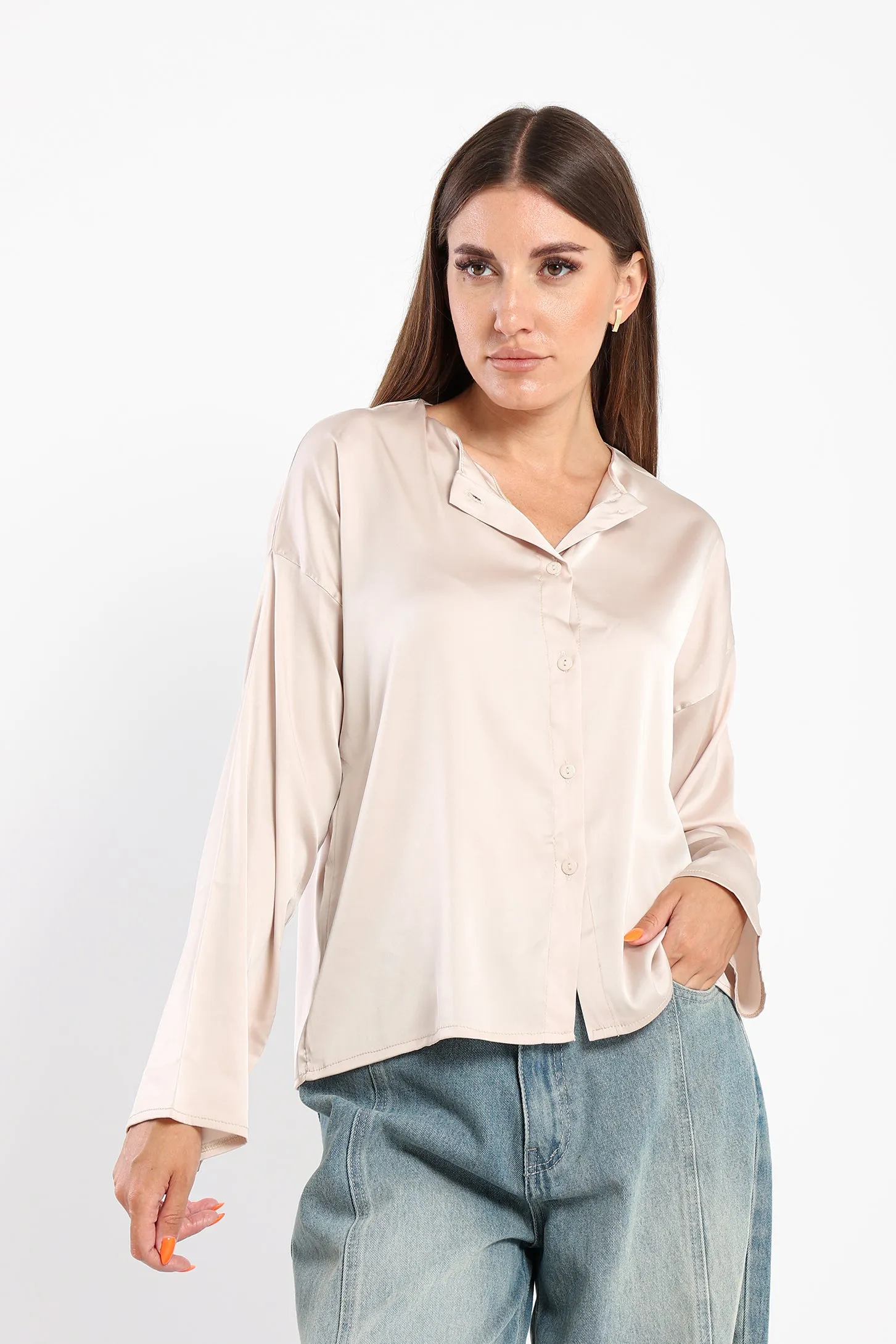 Cropped Blouse - Beige