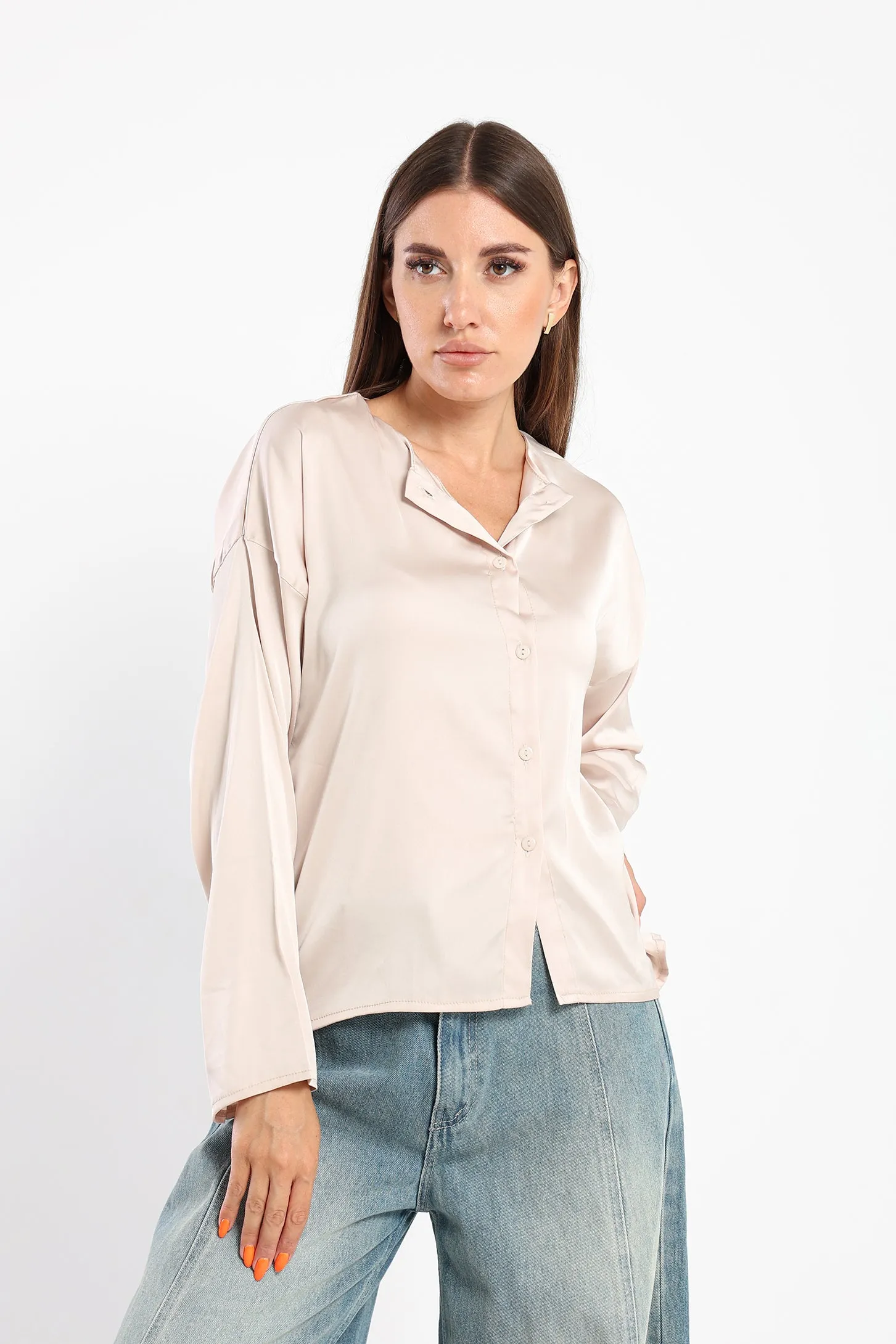 Cropped Blouse - Beige