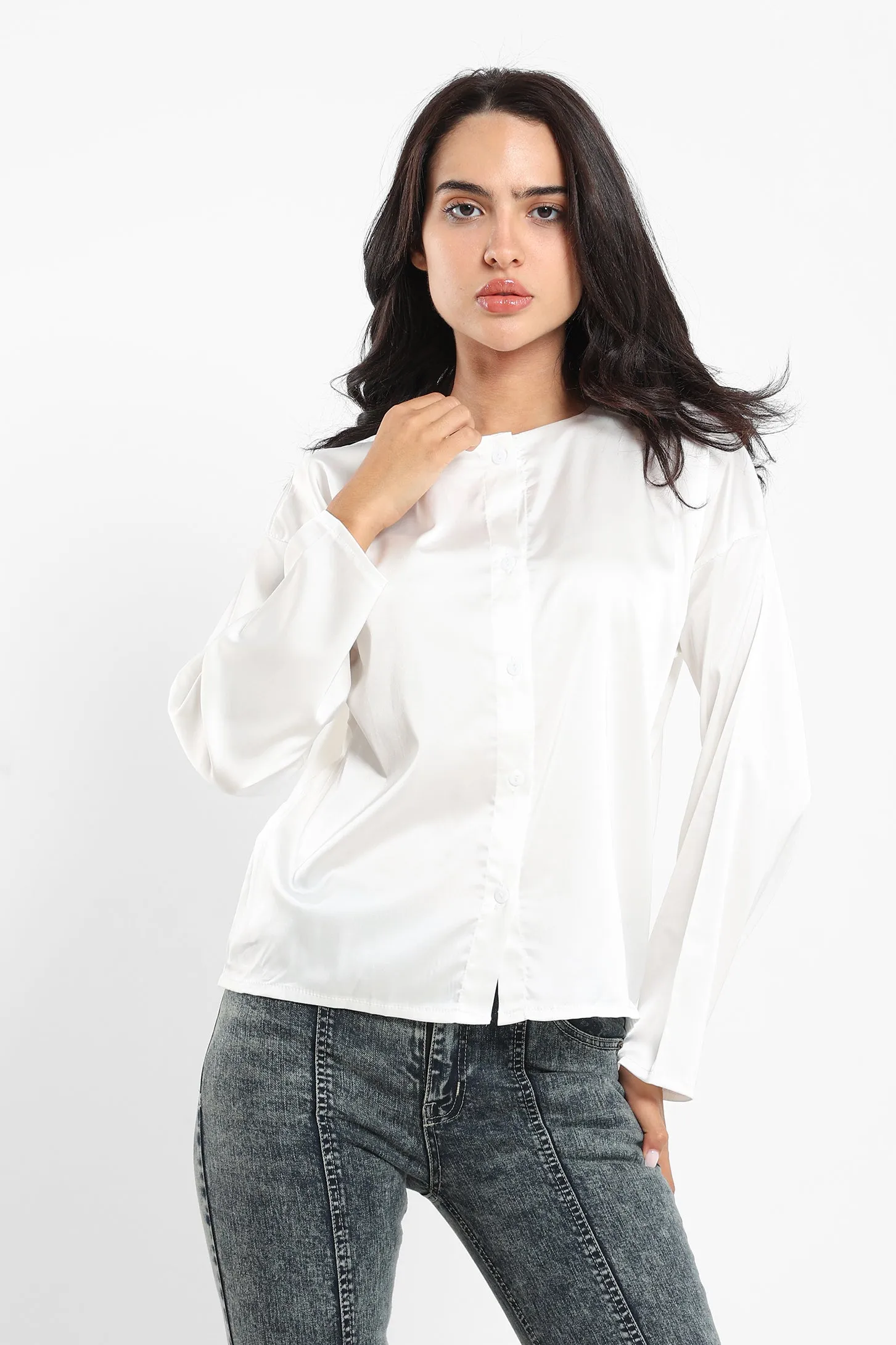 Cropped Blouse - White