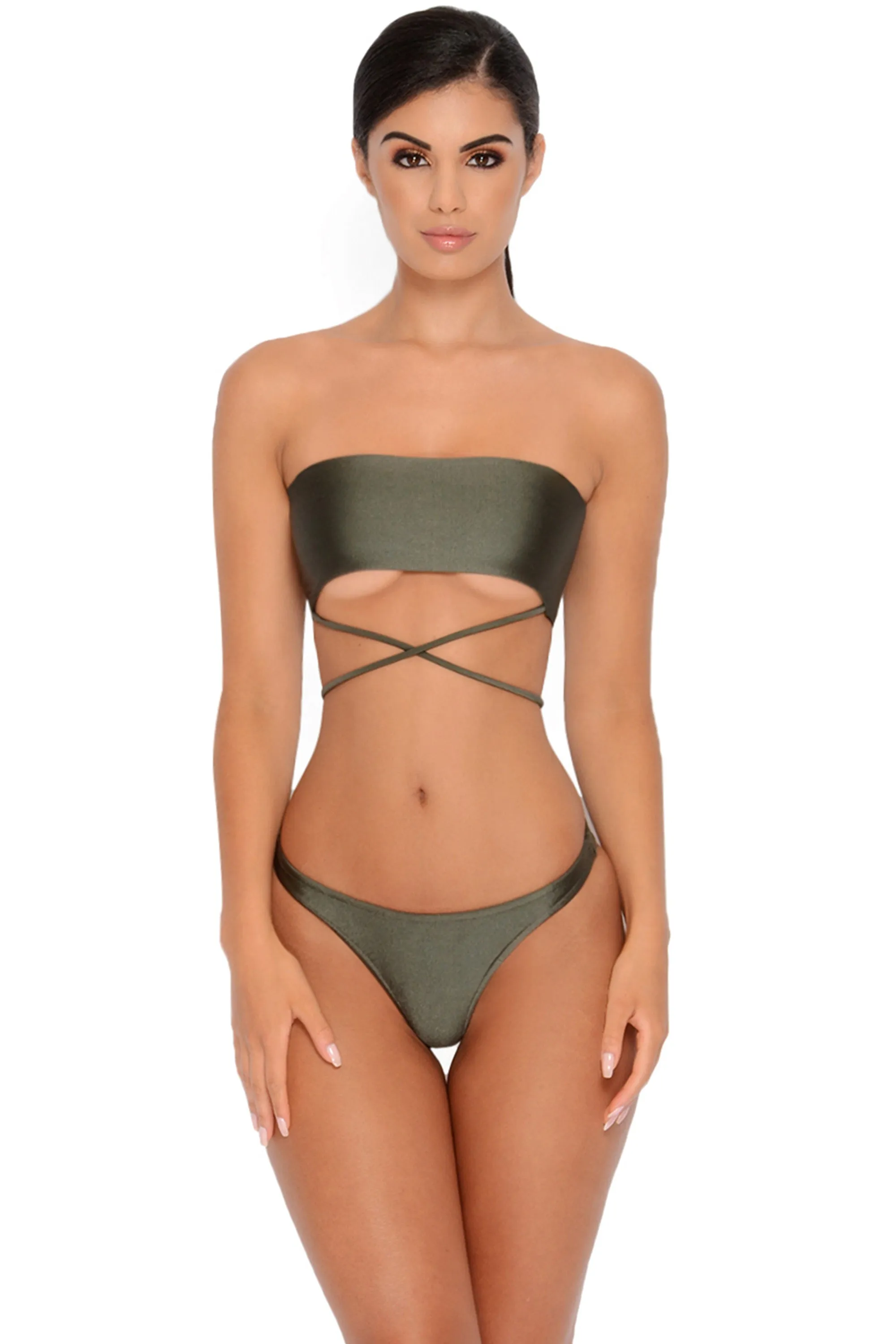 Cross My Mind Bikini Bottoms in Khaki