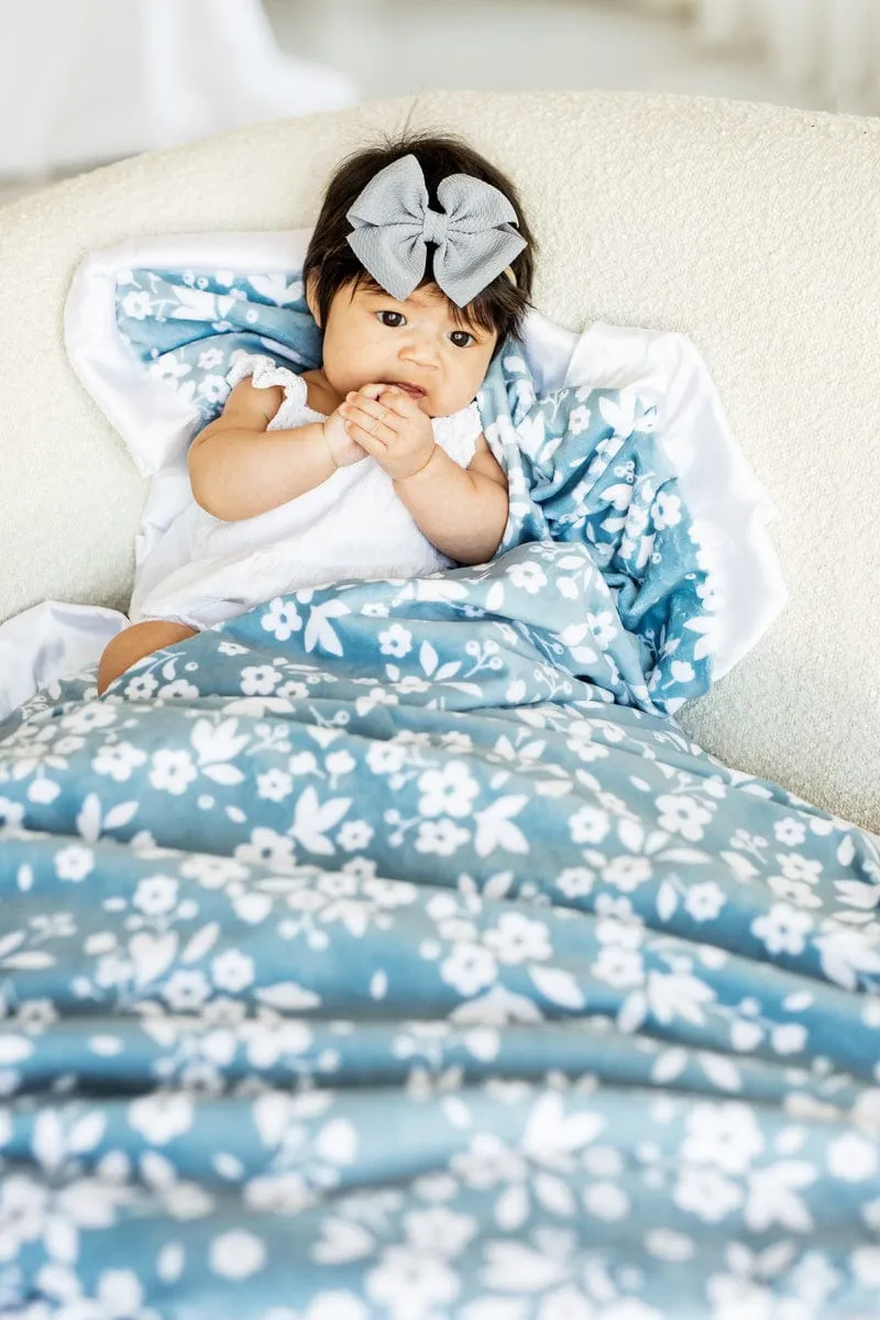 Dainty Floral Blue Blanket