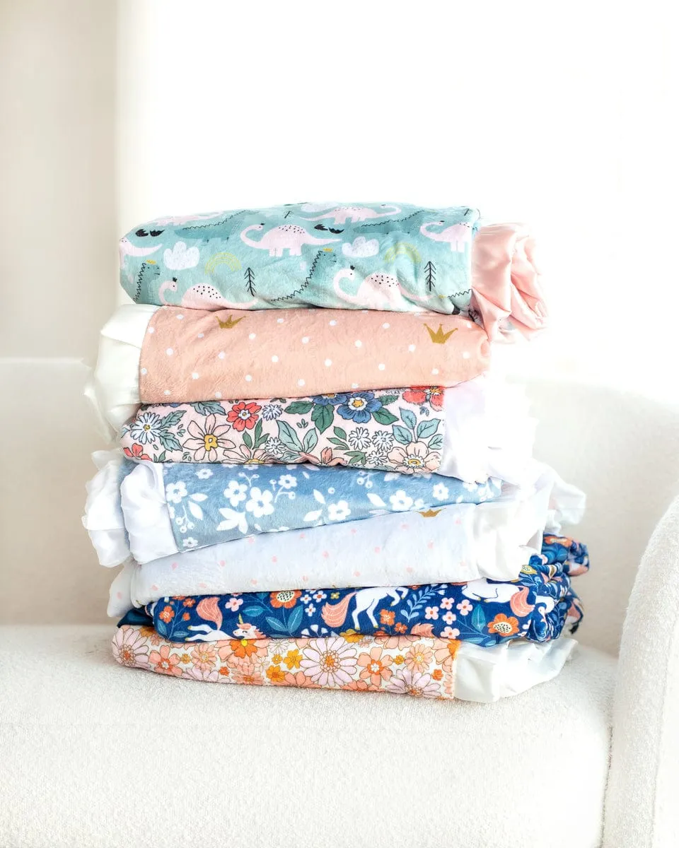 Dainty Floral Blue Blanket