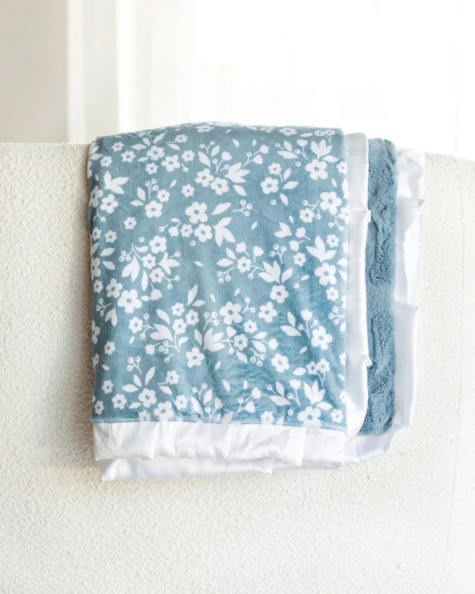 Dainty Floral Blue Blanket