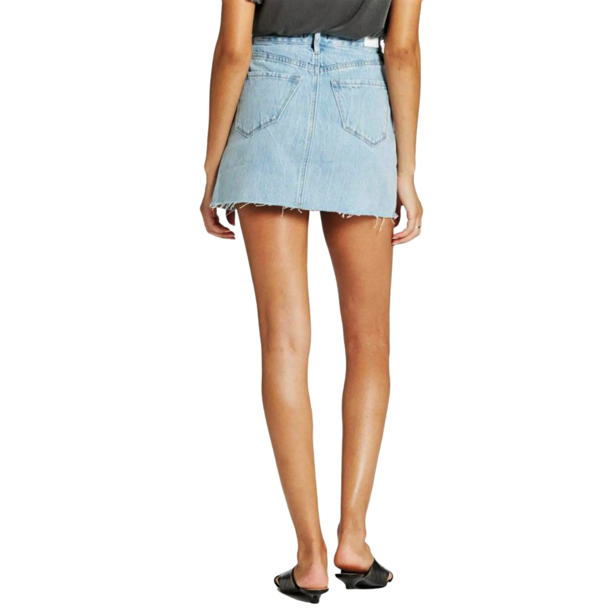 DEAR JOHN Women's Quinn Raw Hem Denim Mini Skirt