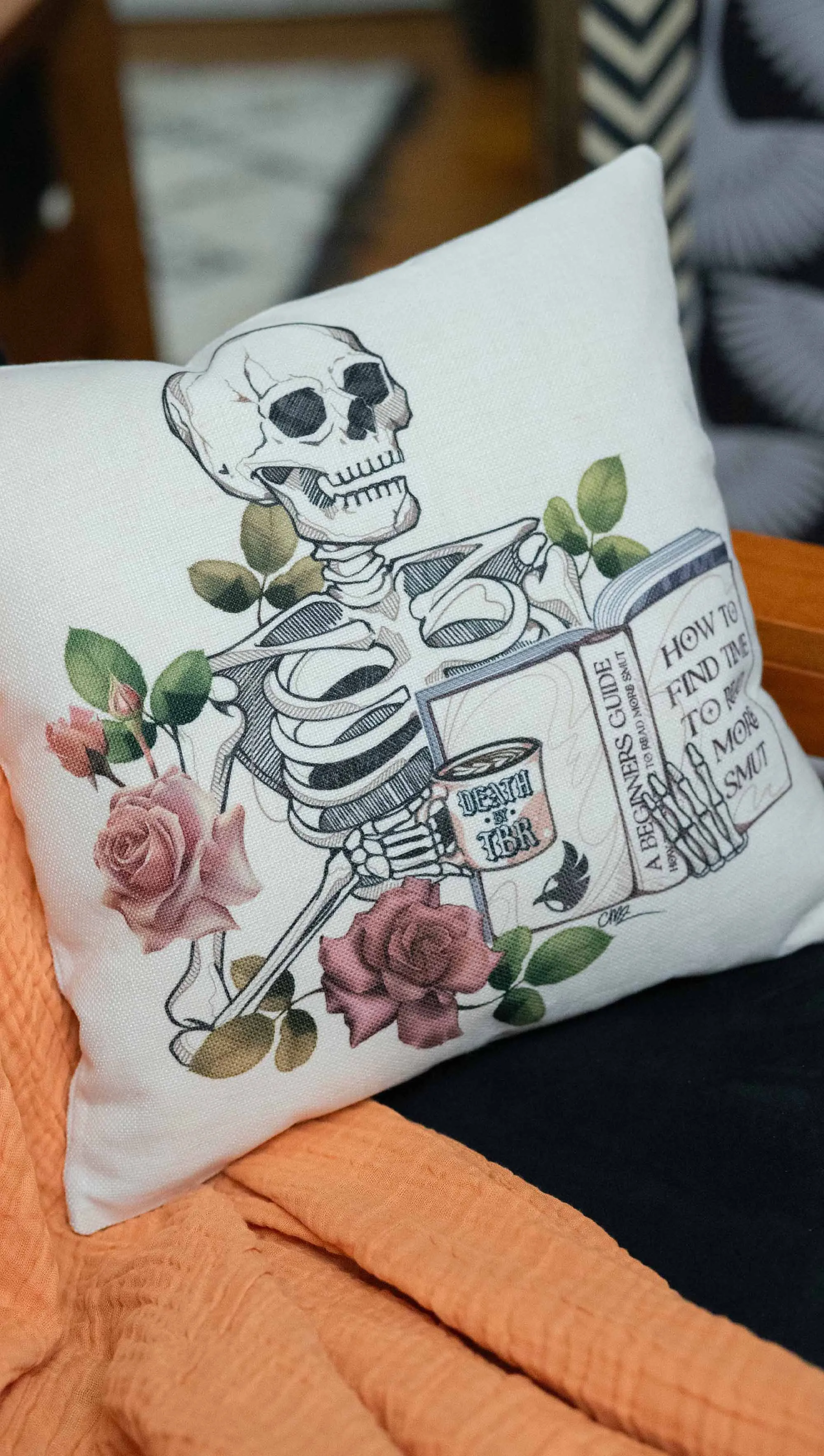 Death By TBR - Decorative Throw Pillow