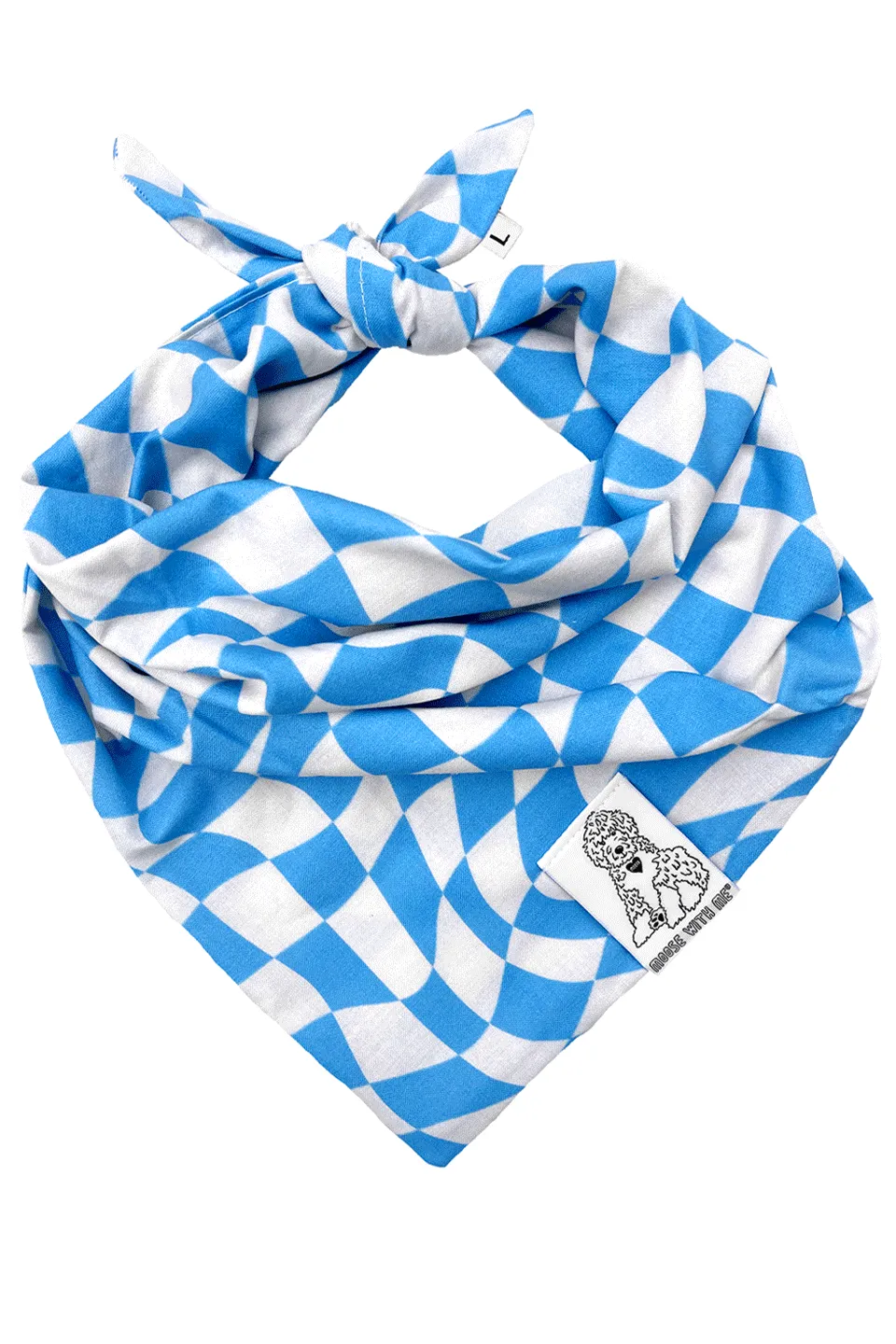 ★Dog Bandana Checkered Swirl - Customize with Interchangeable Velcro Patches