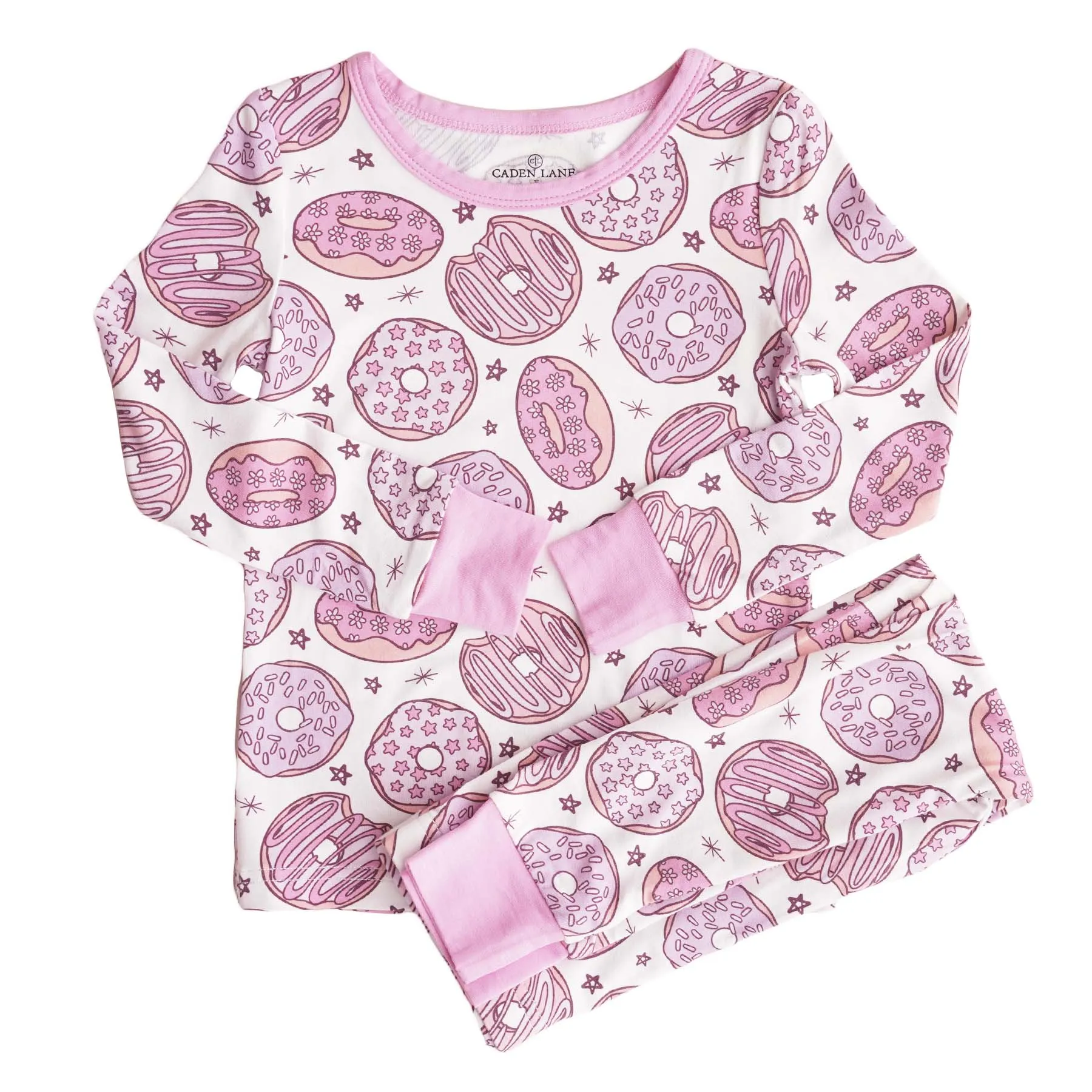 Donut Shop Two Piece Pajama Set | Pink