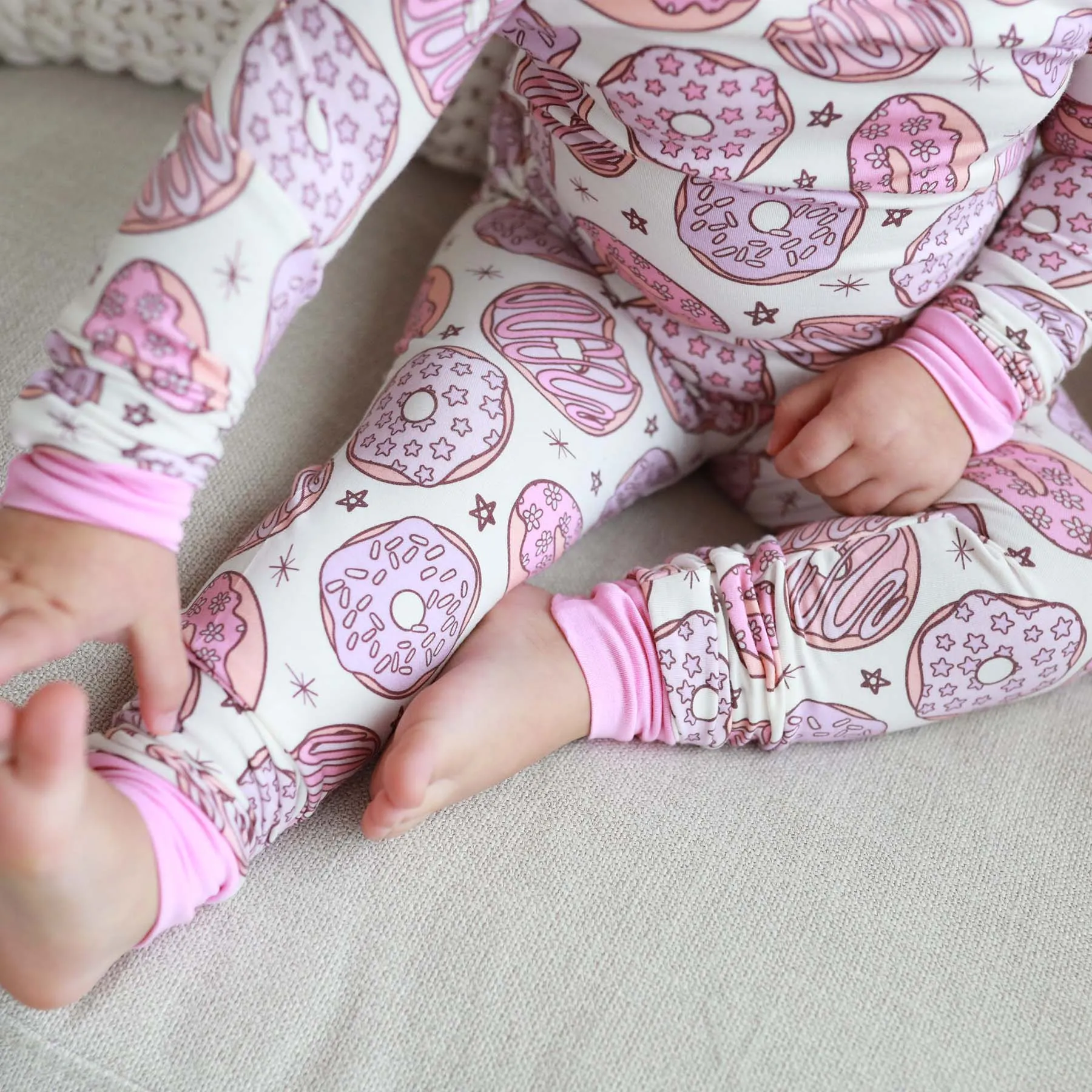 Donut Shop Two Piece Pajama Set | Pink