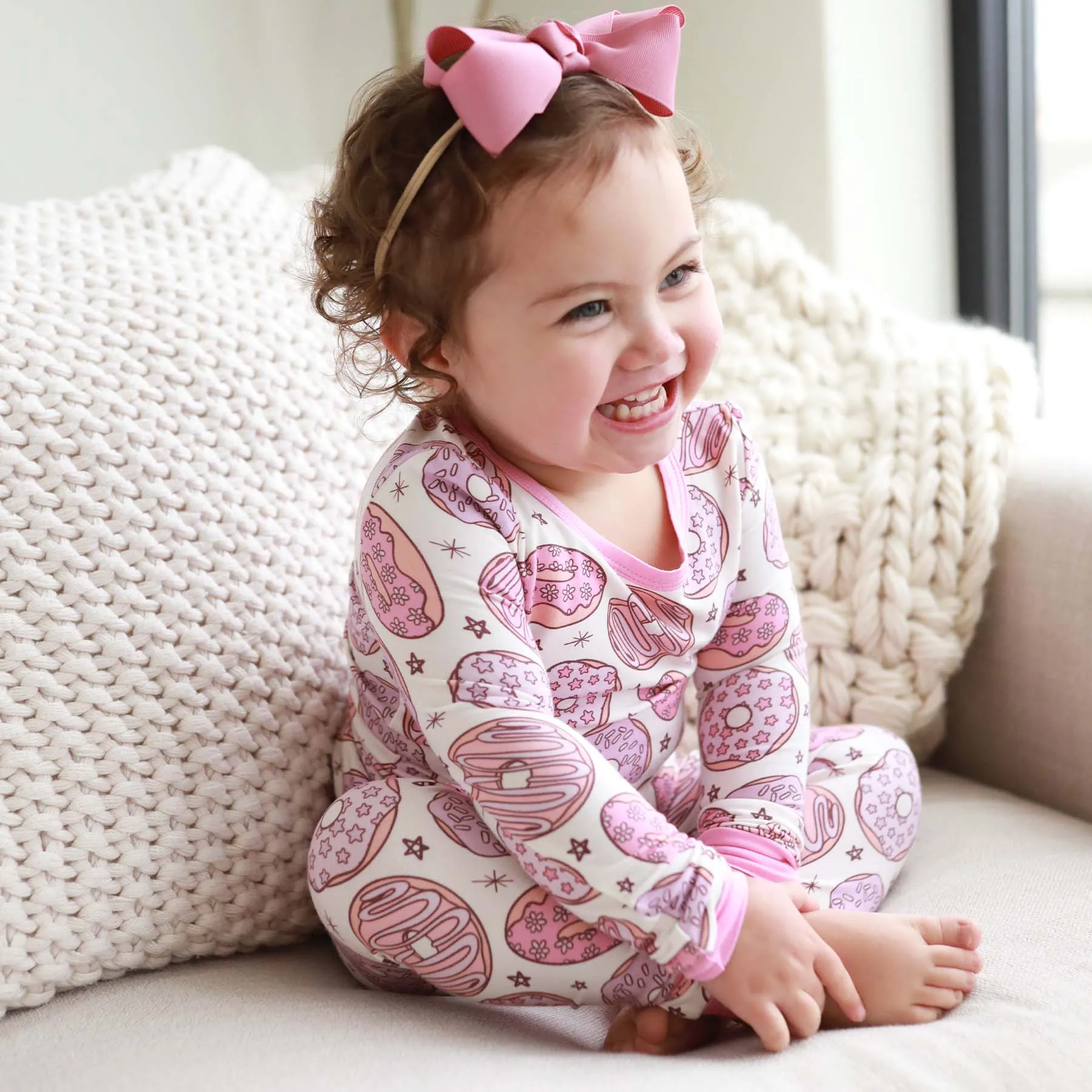 Donut Shop Two Piece Pajama Set | Pink