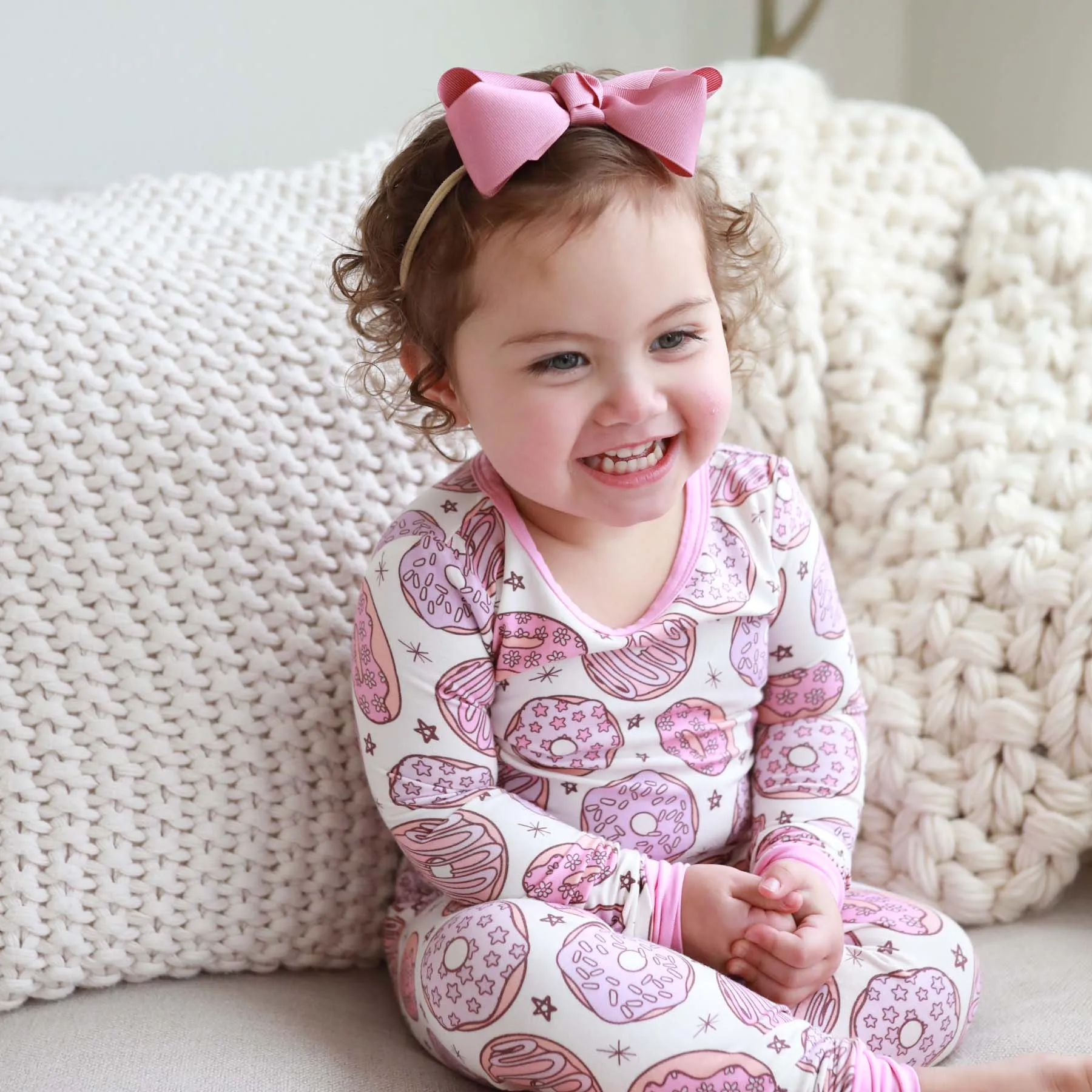 Donut Shop Two Piece Pajama Set | Pink