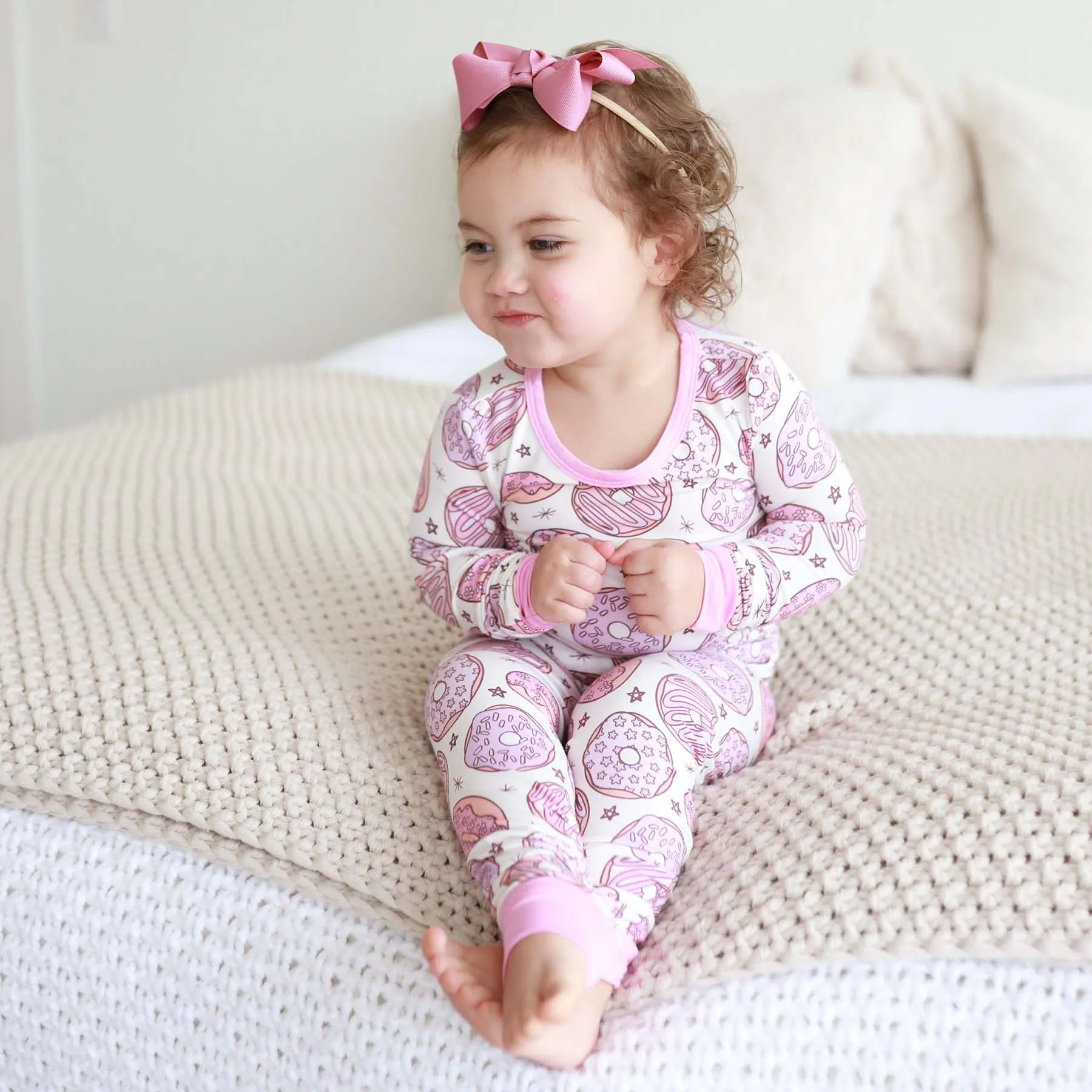 Donut Shop Two Piece Pajama Set | Pink