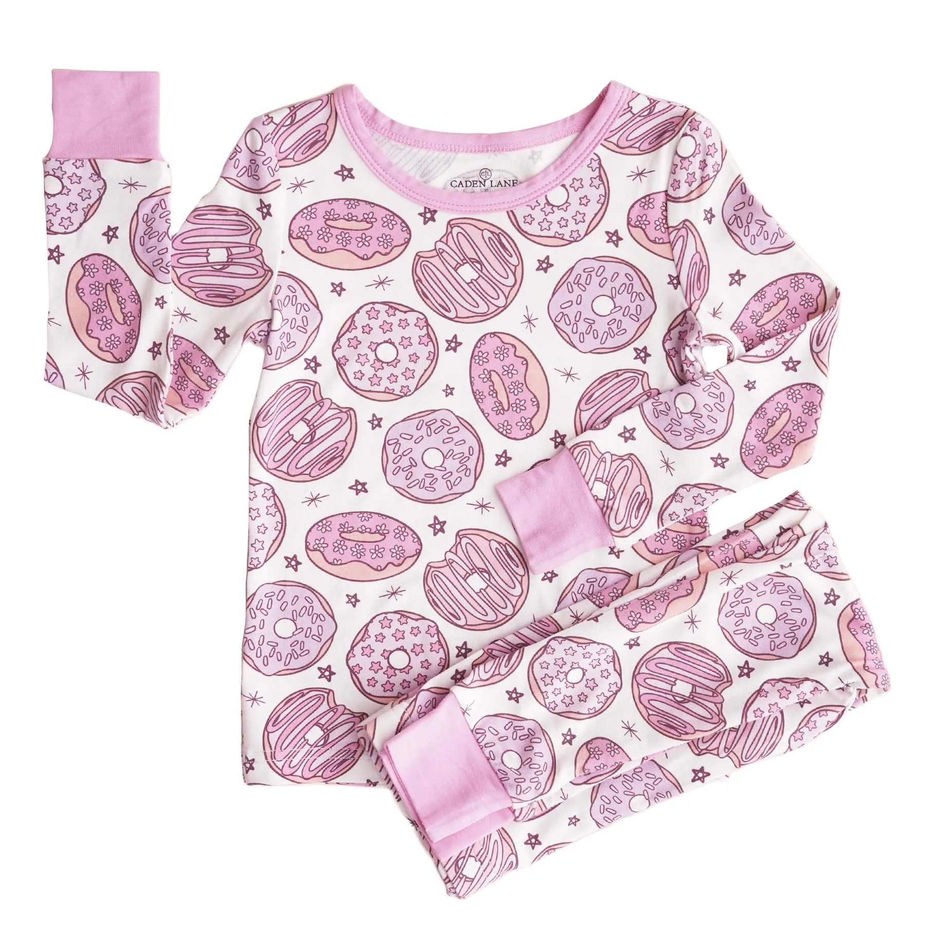 Donut Shop Two Piece Pajama Set | Pink