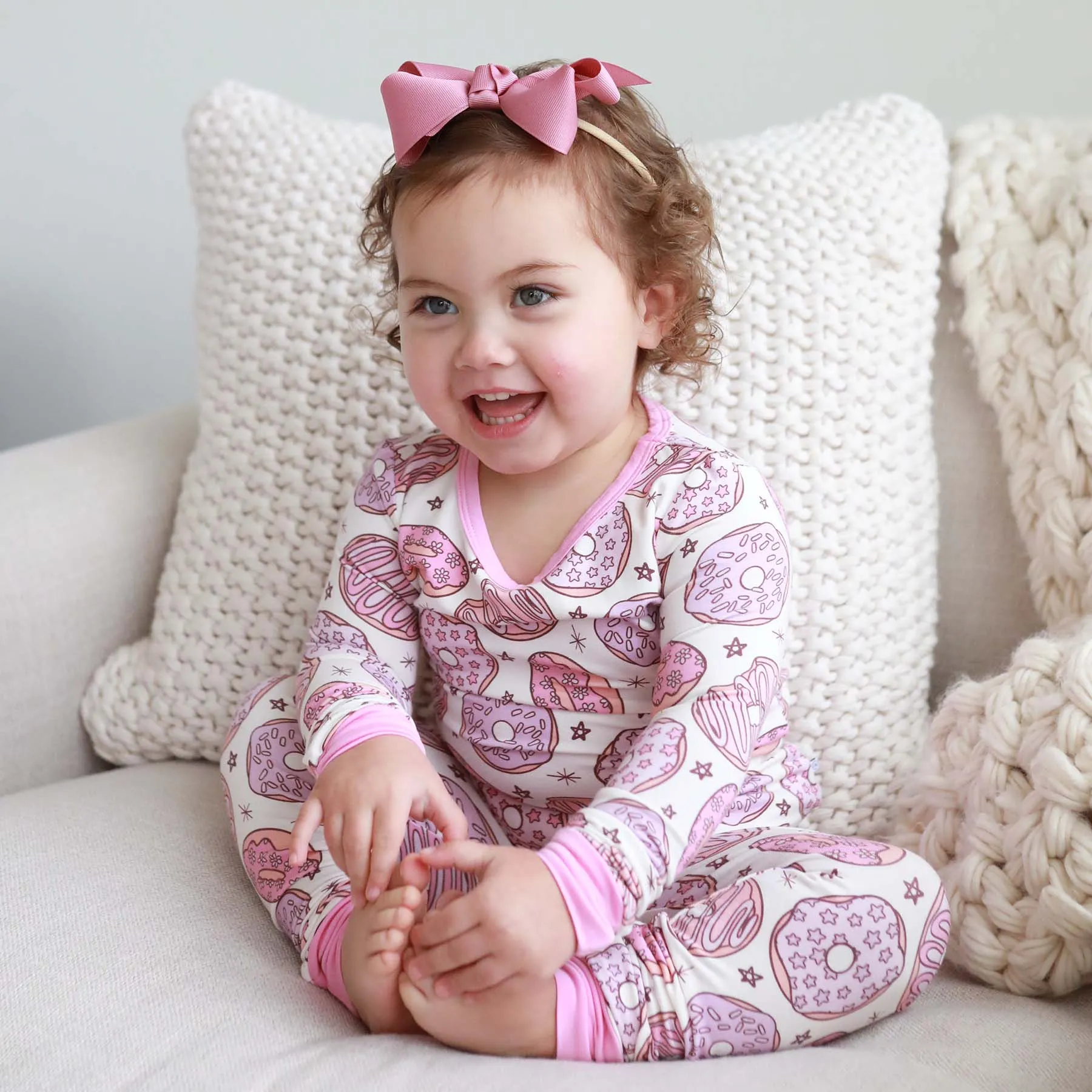 Donut Shop Two Piece Pajama Set | Pink