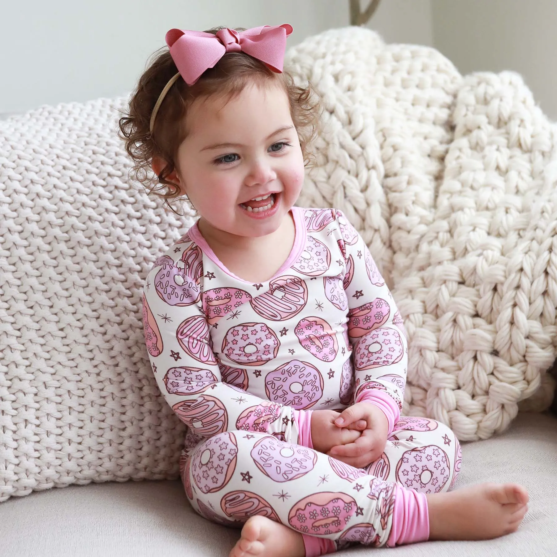 Donut Shop Two Piece Pajama Set | Pink