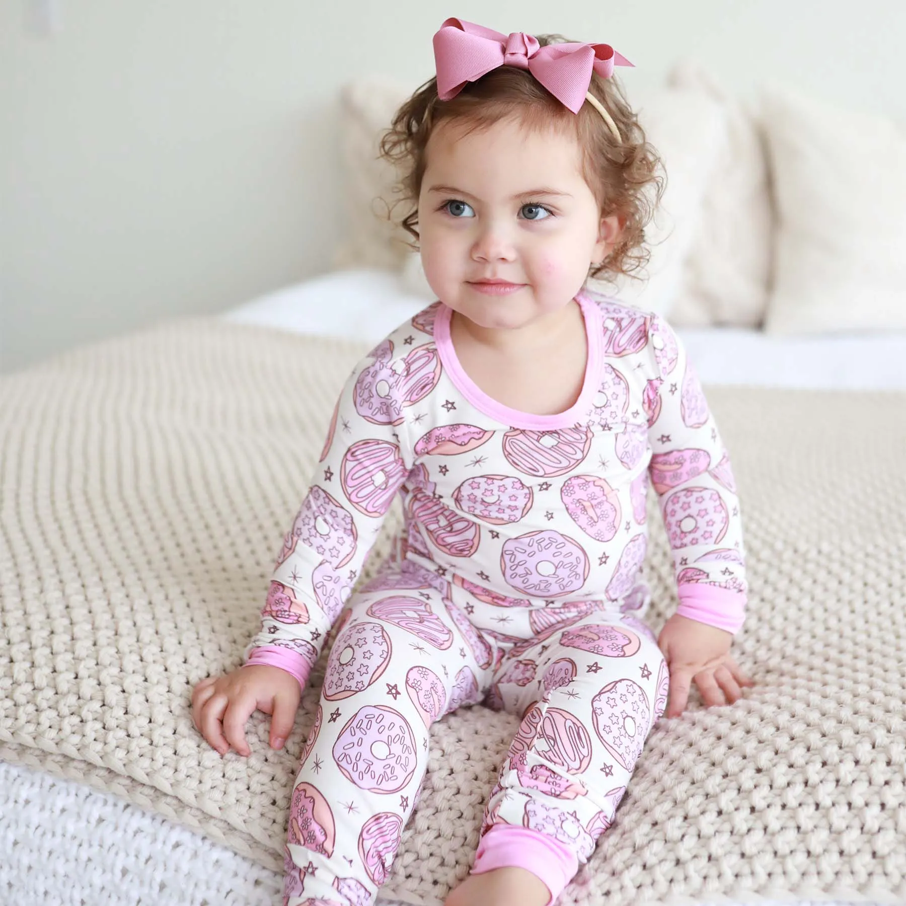 Donut Shop Two Piece Pajama Set | Pink