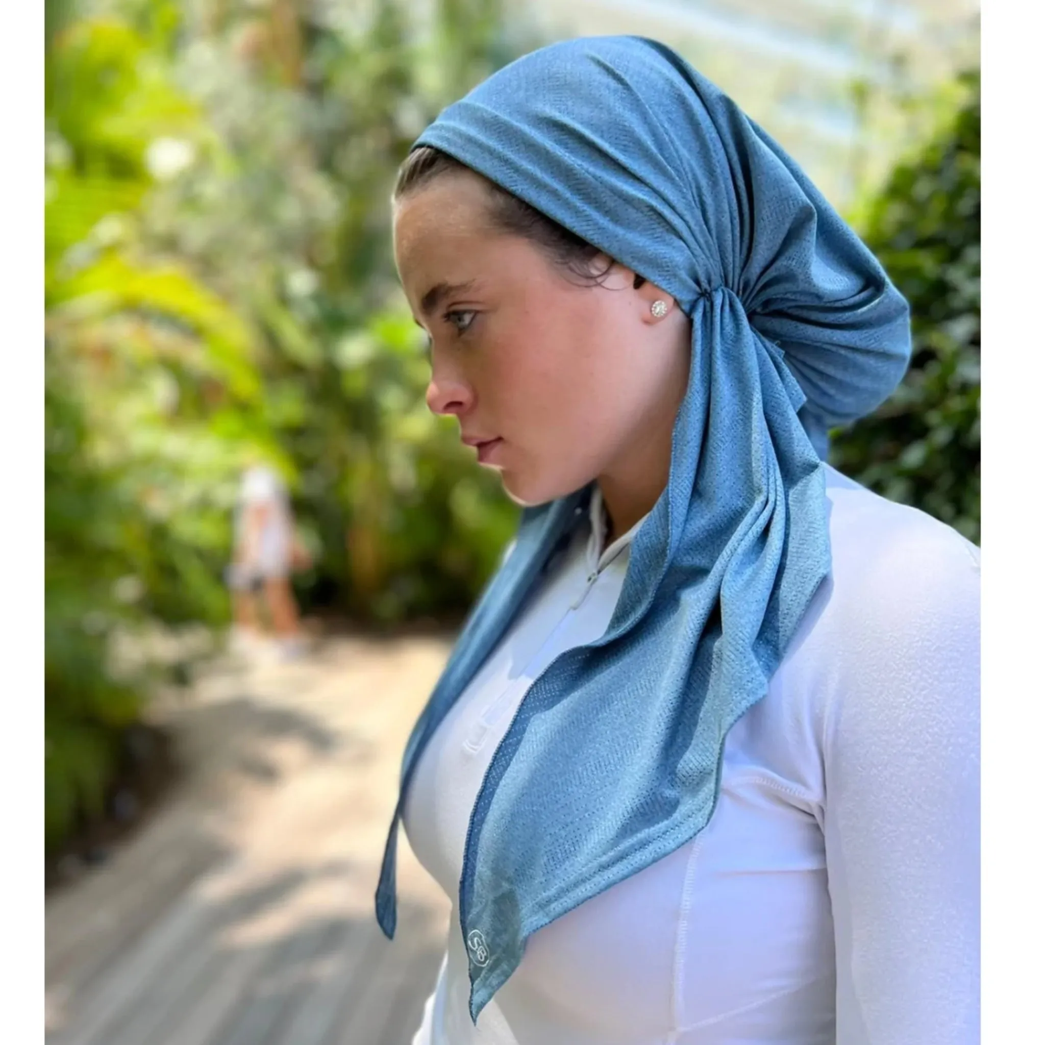 Dri Fit SB Pre-Tied Headscarf: Heather Denim