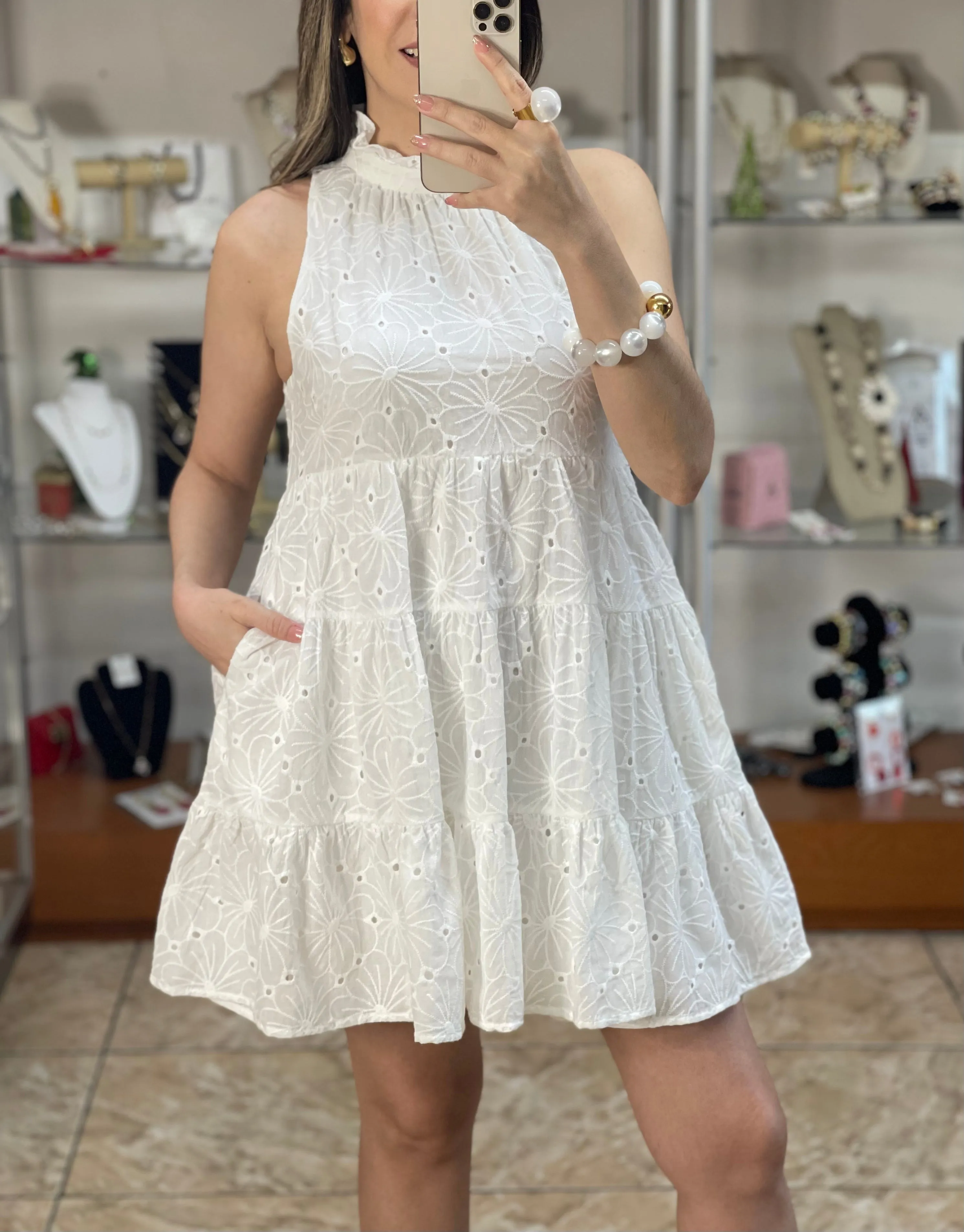 Eyelet Babydoll Dress