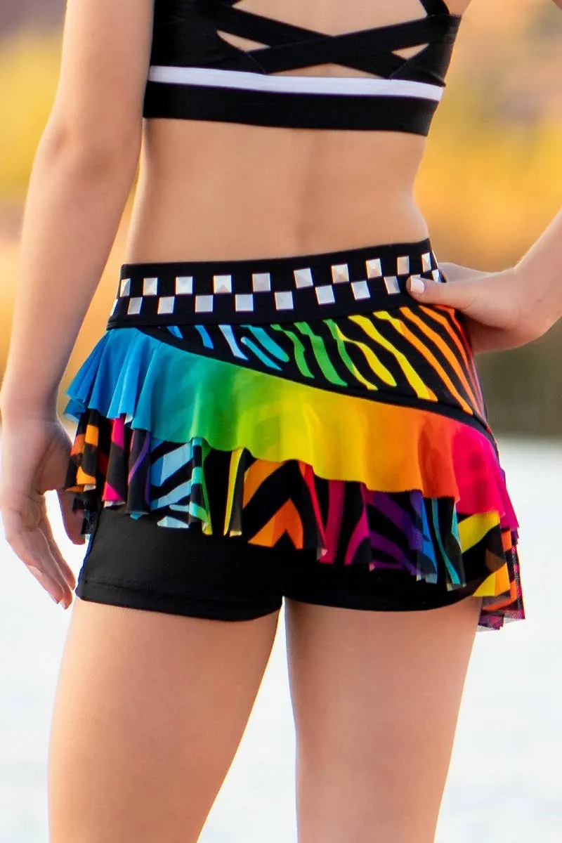 Funky Compression Short in Rainbow Vibes