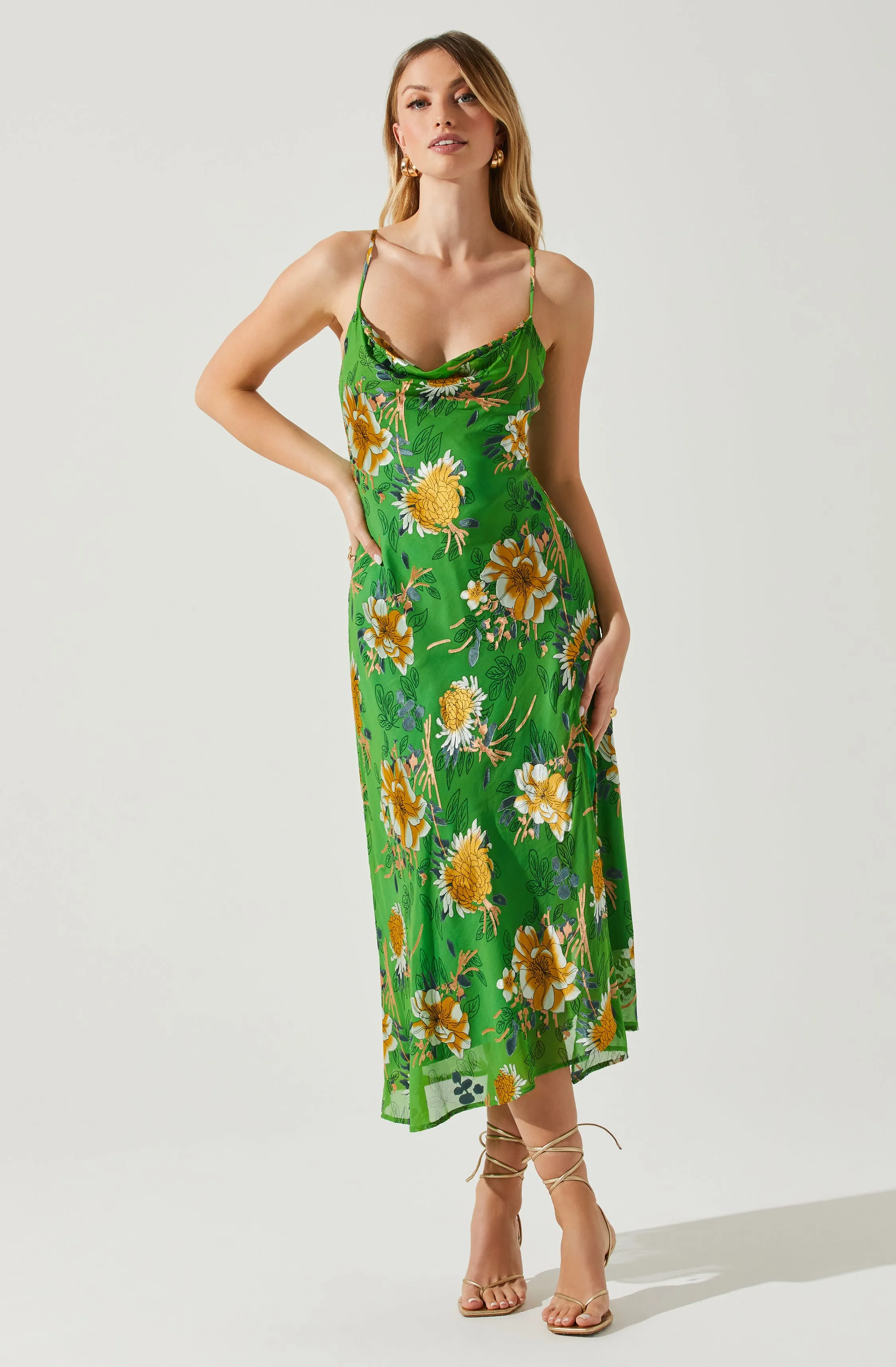 Gaia Floral Burnout Midi Dress