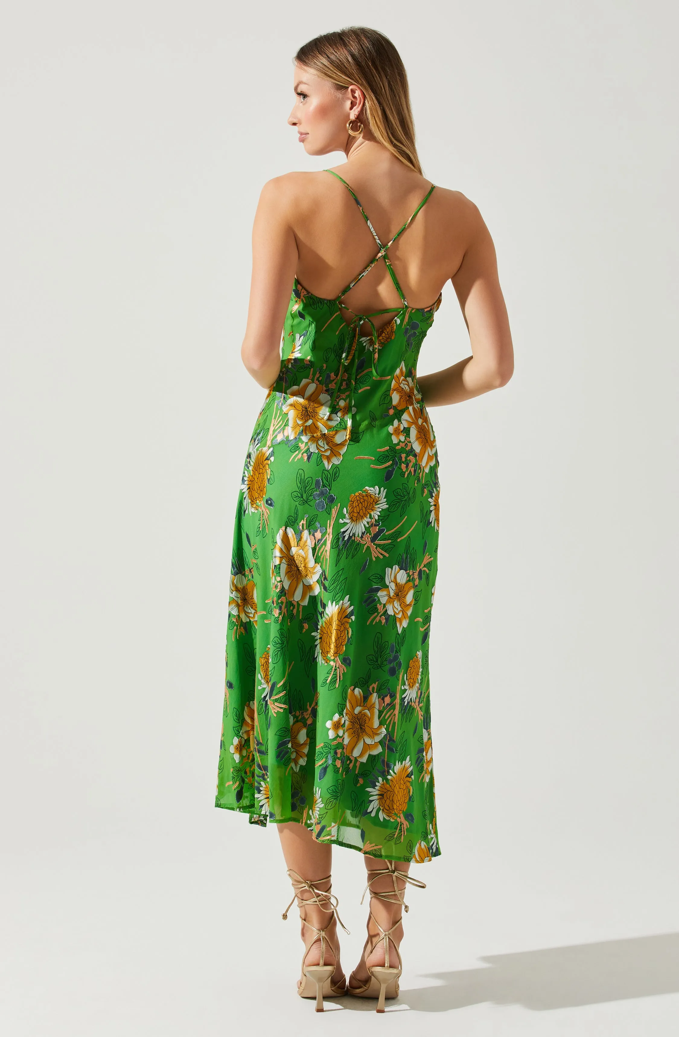 Gaia Floral Burnout Midi Dress