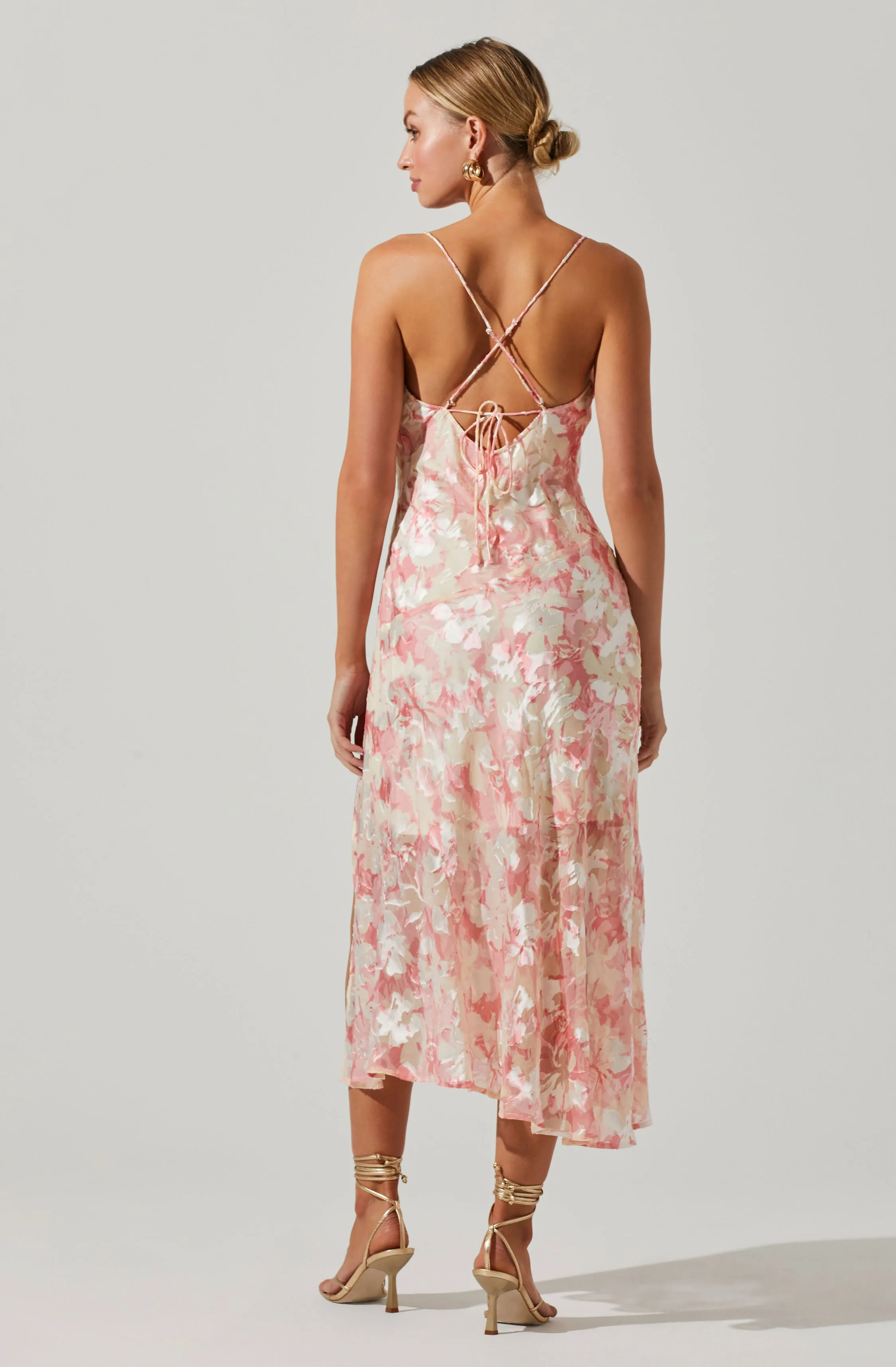 Gaia Floral Burnout Midi Dress