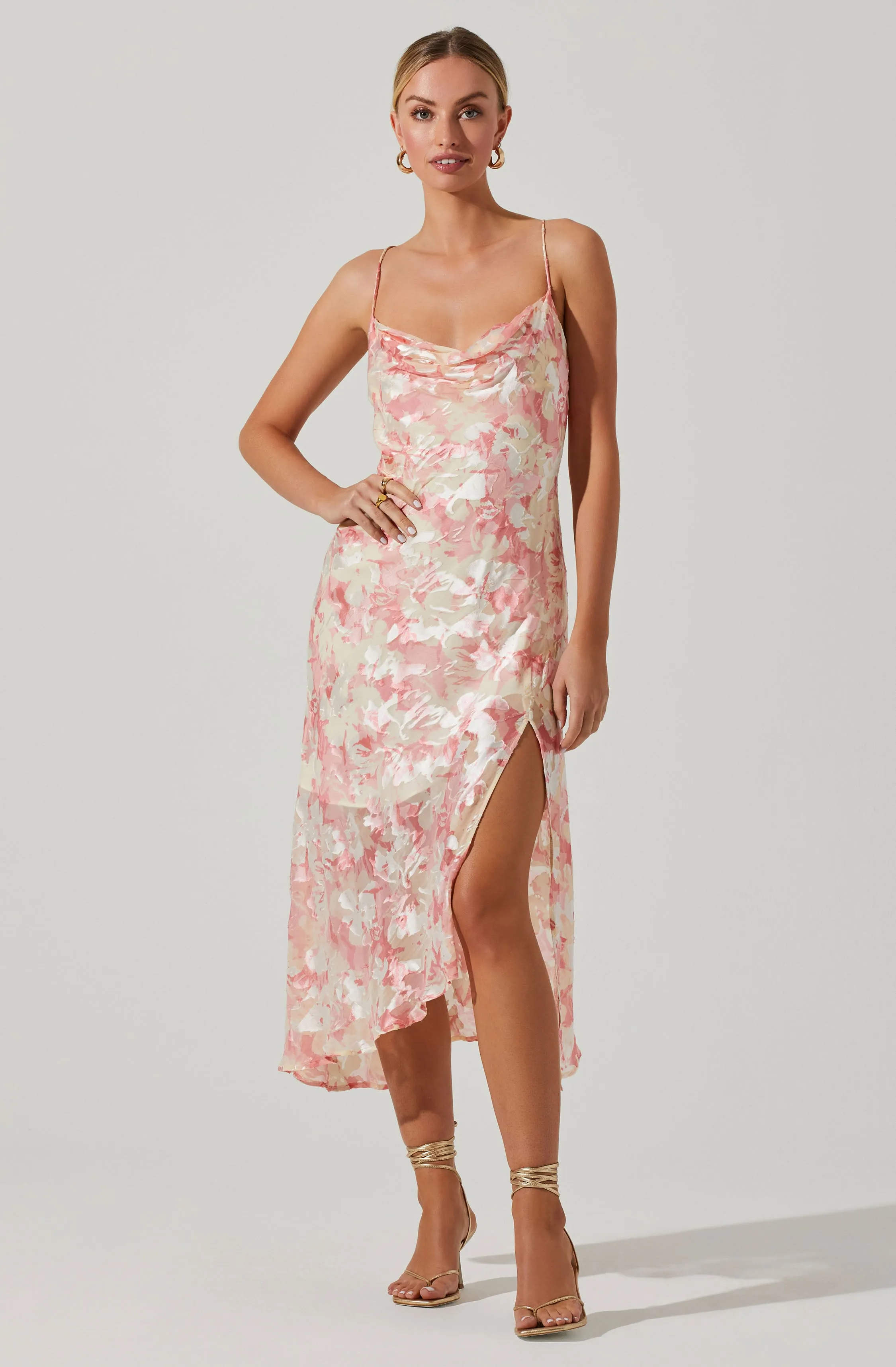 Gaia Floral Burnout Midi Dress