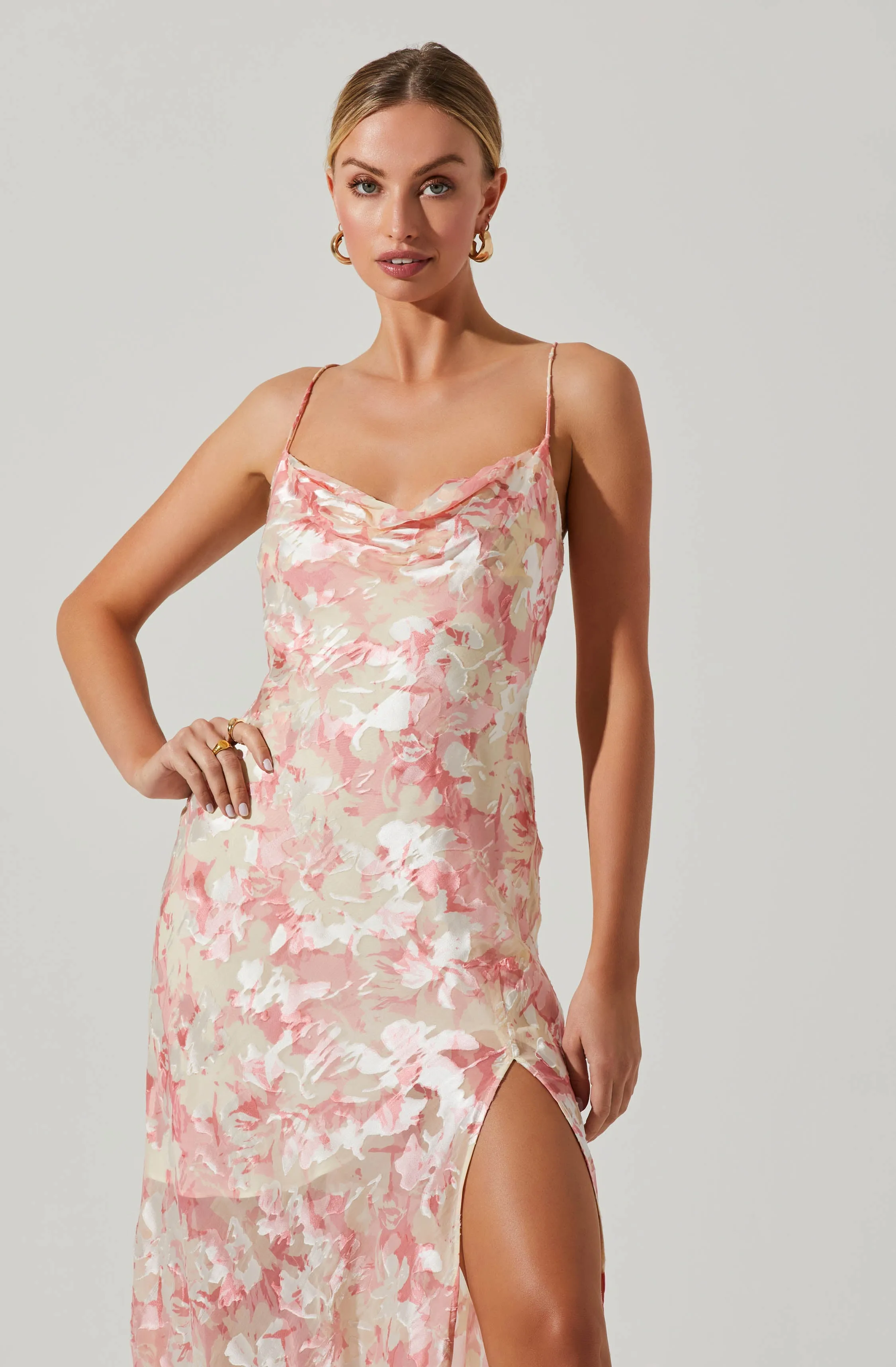 Gaia Floral Burnout Midi Dress