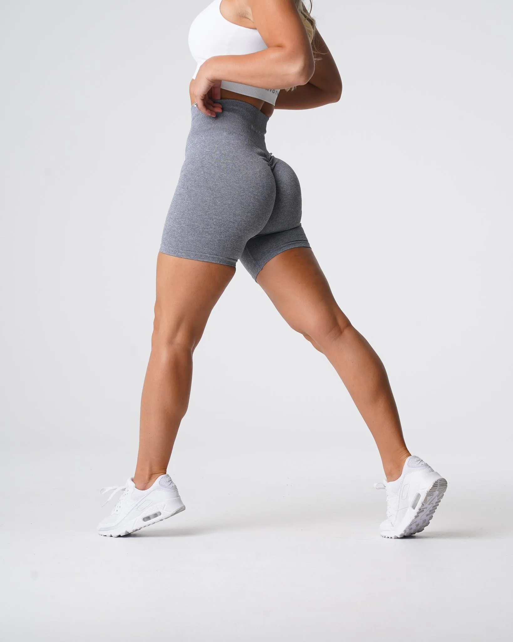 Grey Scrunch Seamless Shorts