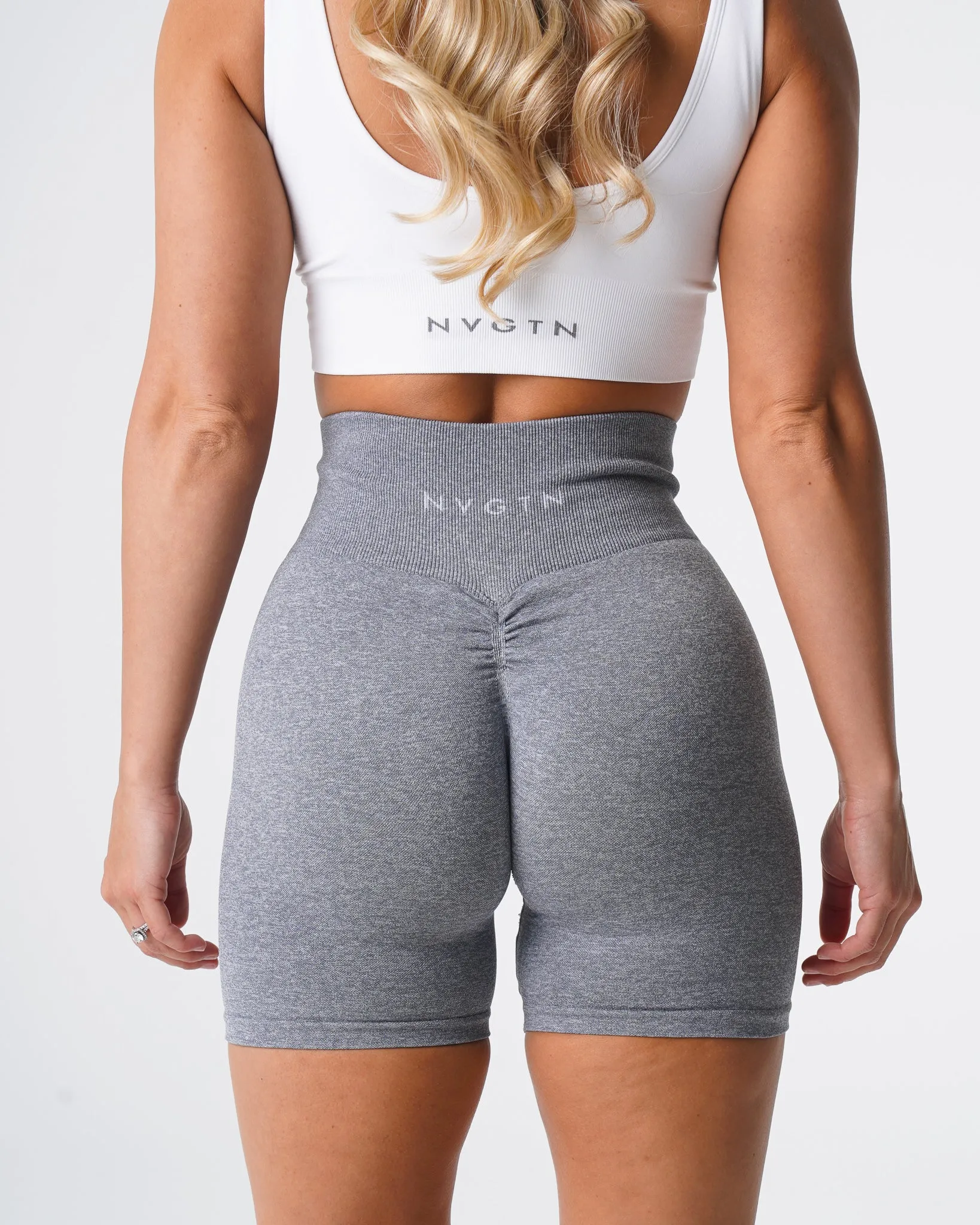 Grey Scrunch Seamless Shorts