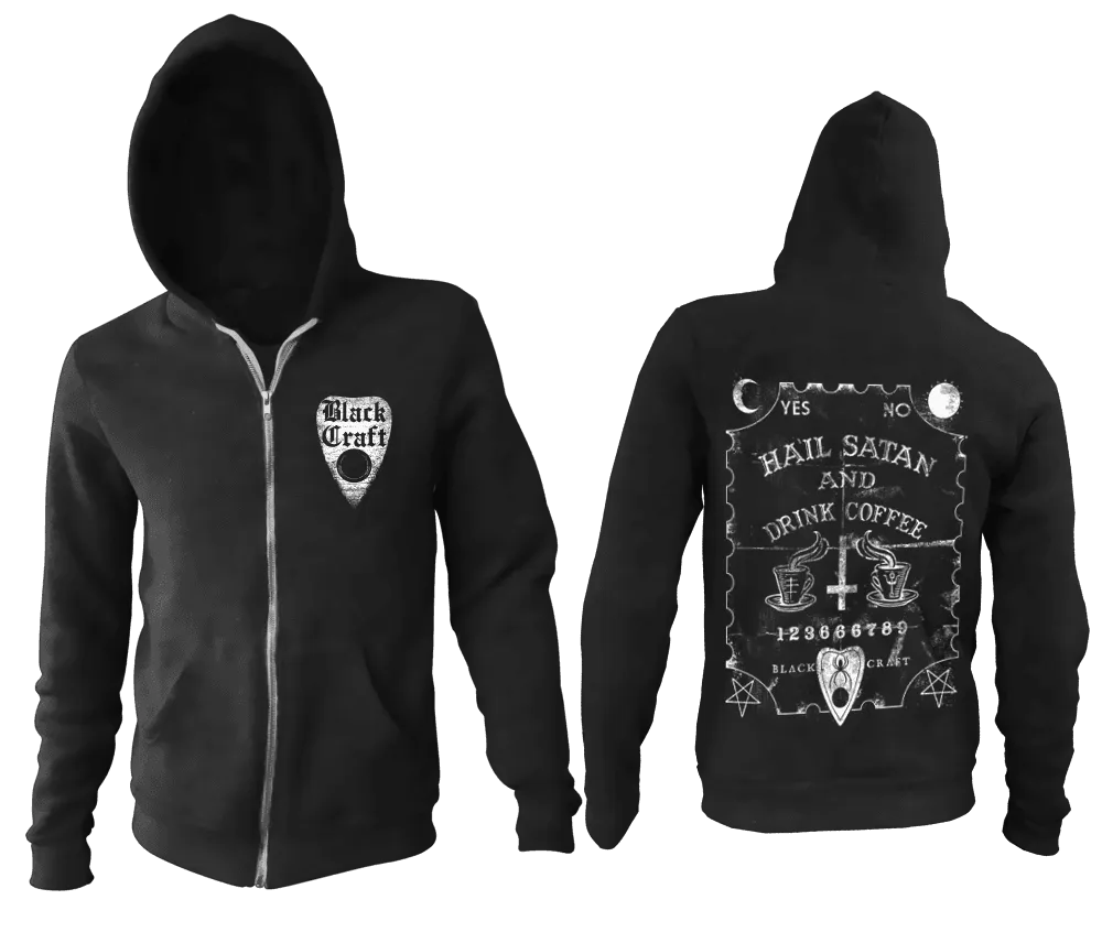 Hail Satan And Drink Coffee -Zip Up Hoodie