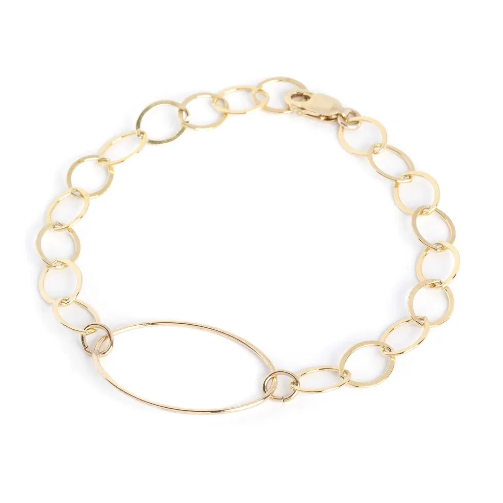 HANA oval loop and link bracelet ~ gold