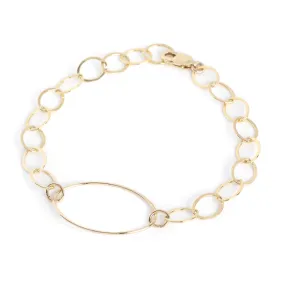 HANA oval loop and link bracelet ~ gold