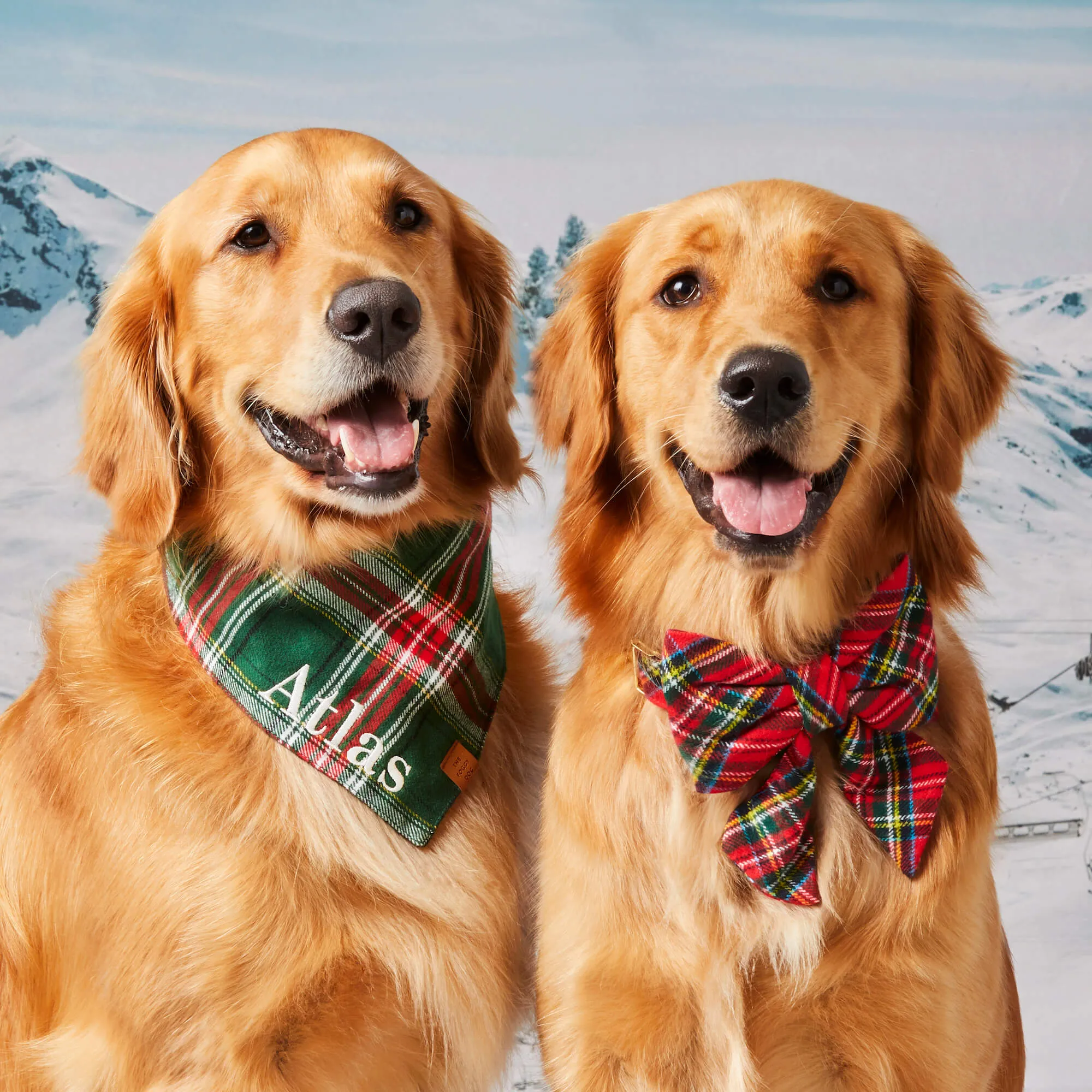 Holly Jolly Plaid Flannel Dog Bandana