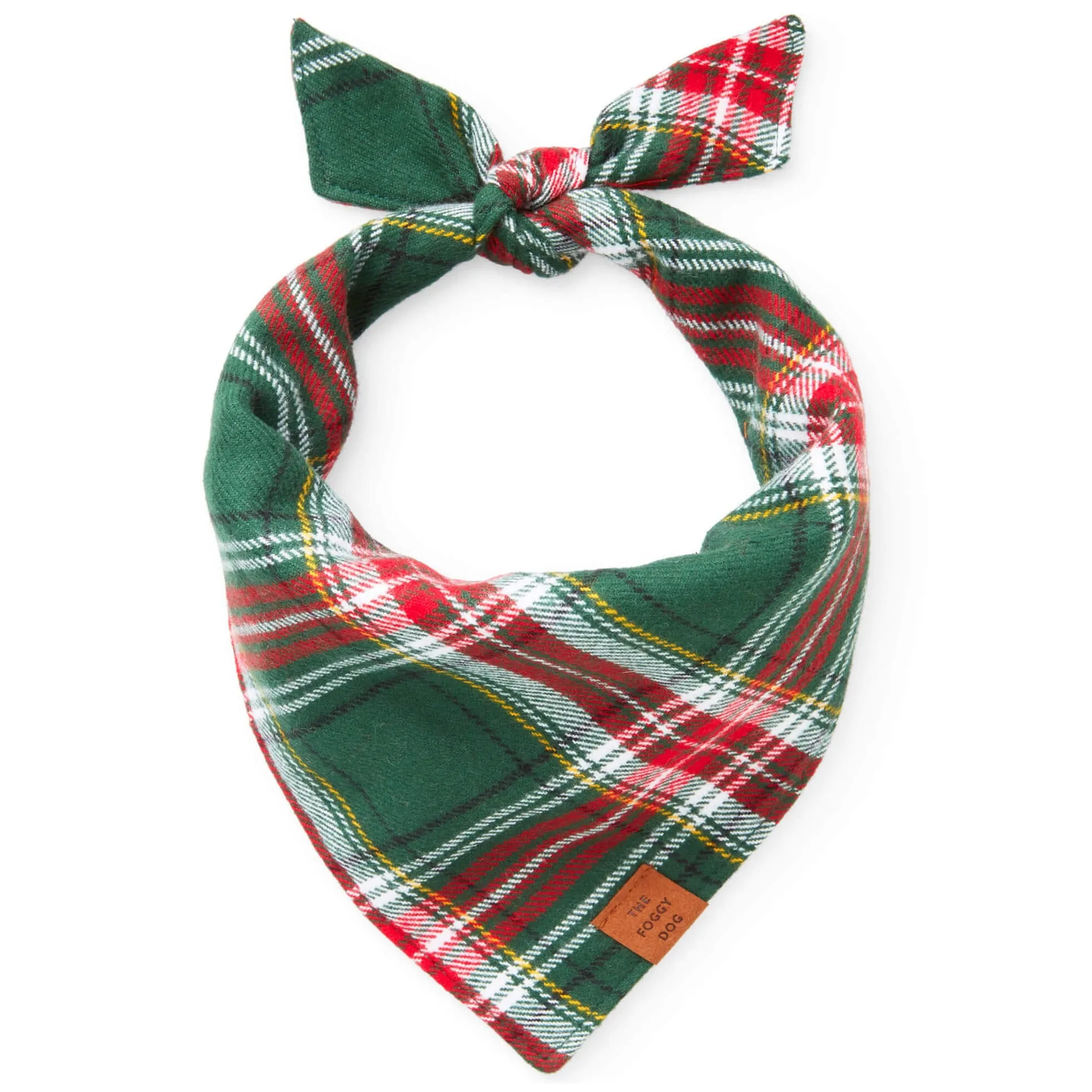 Holly Jolly Plaid Flannel Dog Bandana