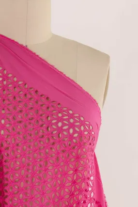 Hot Pink Cotton Eyelet Woven