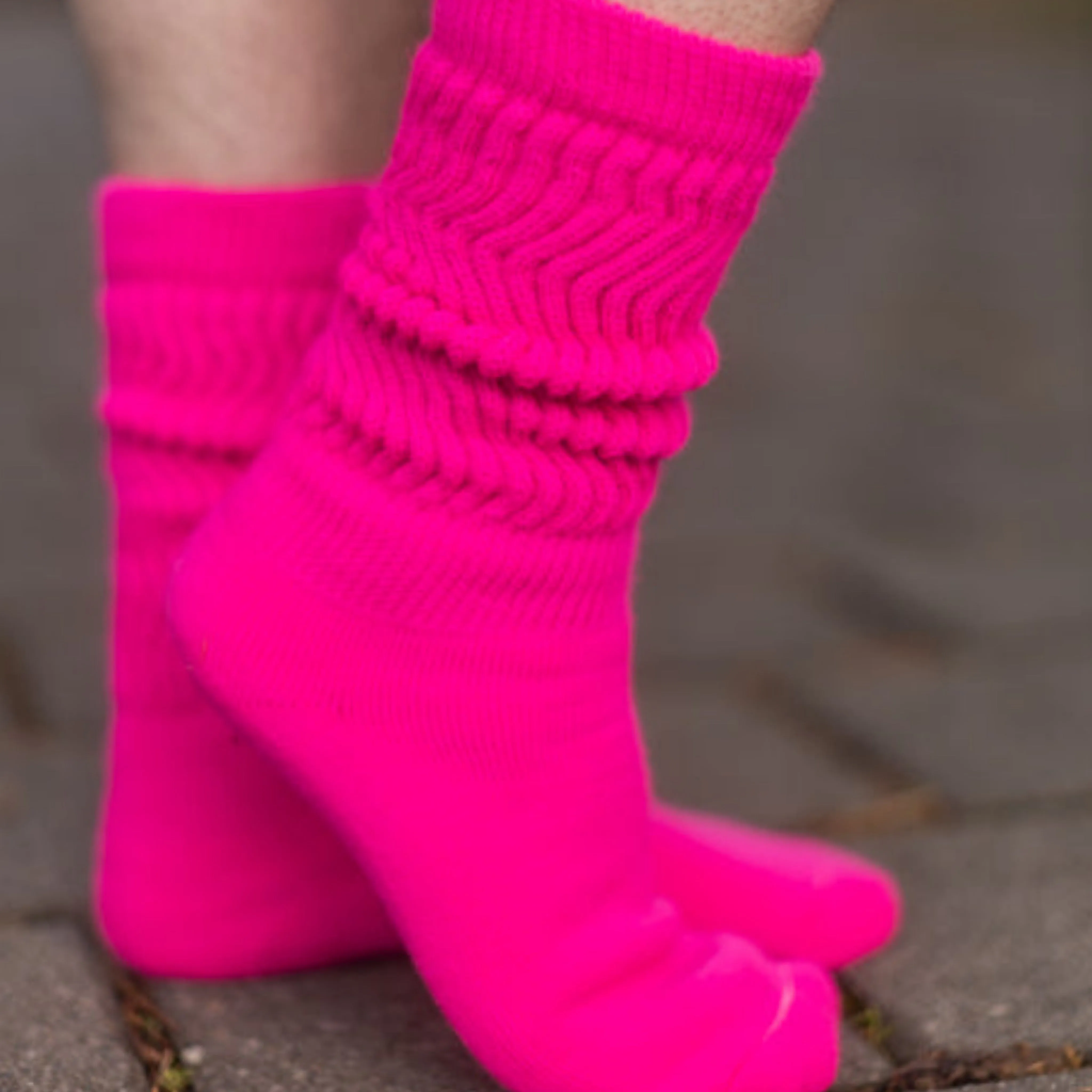 Hot Pink Slouch Socks (Adult Medium - Women's Shoe Sizes 5-10)