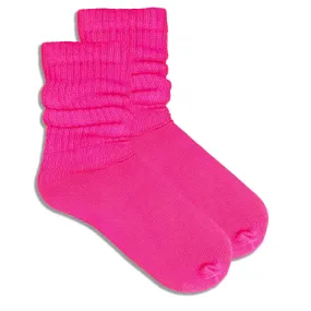 Hot Pink Slouch Socks (Adult Medium - Women's Shoe Sizes 5-10)