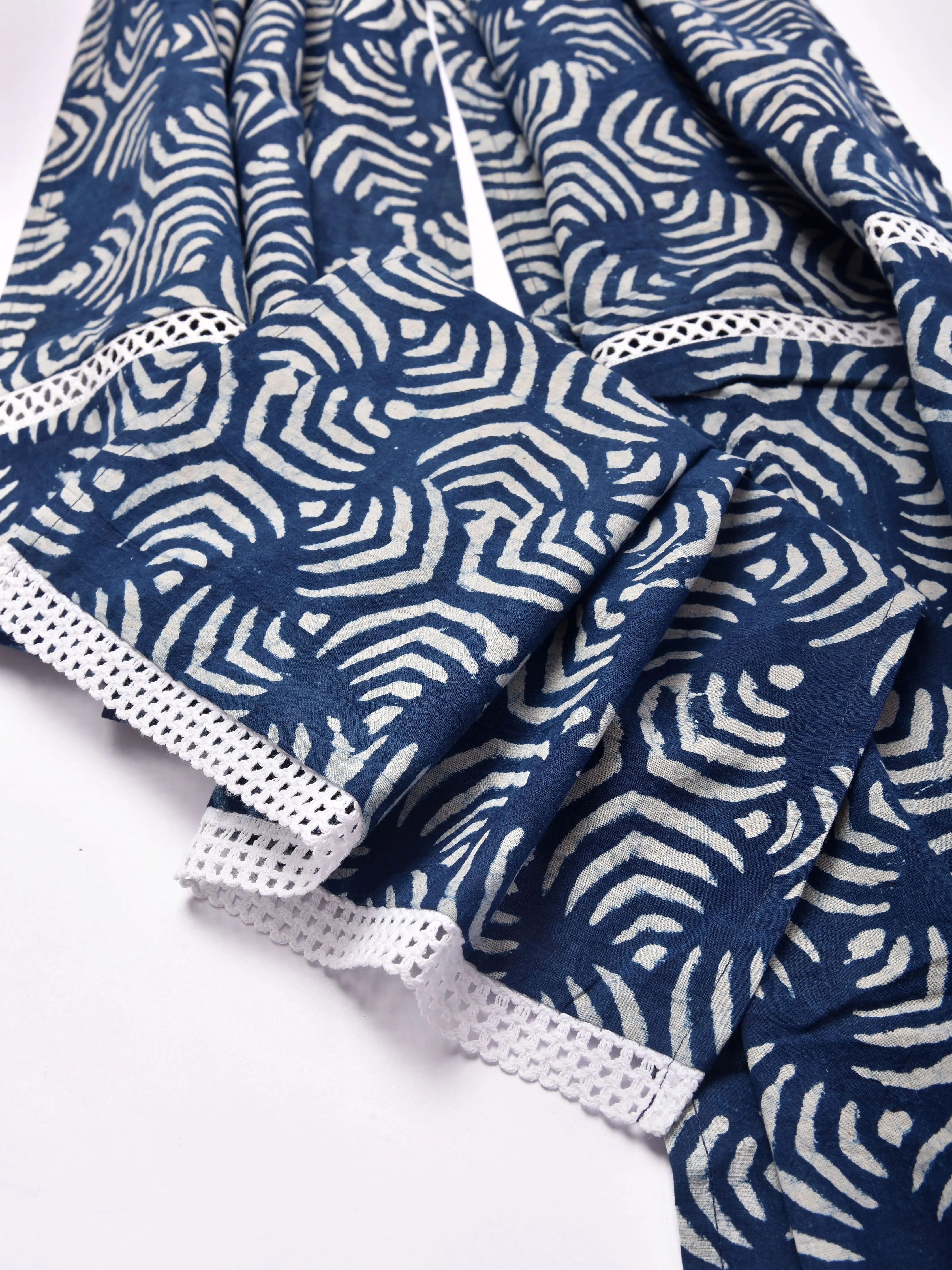 Indigo Overall Print Cotton Stole