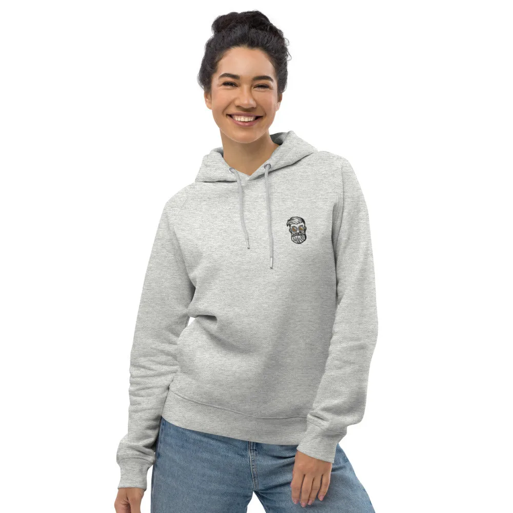 Kaffee Hipster | Bestickter Bio Baumwoll Frauen Hoodie