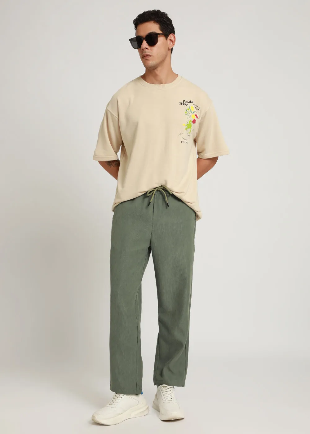 Kelly Green Pin Stripe Corduroy Pant